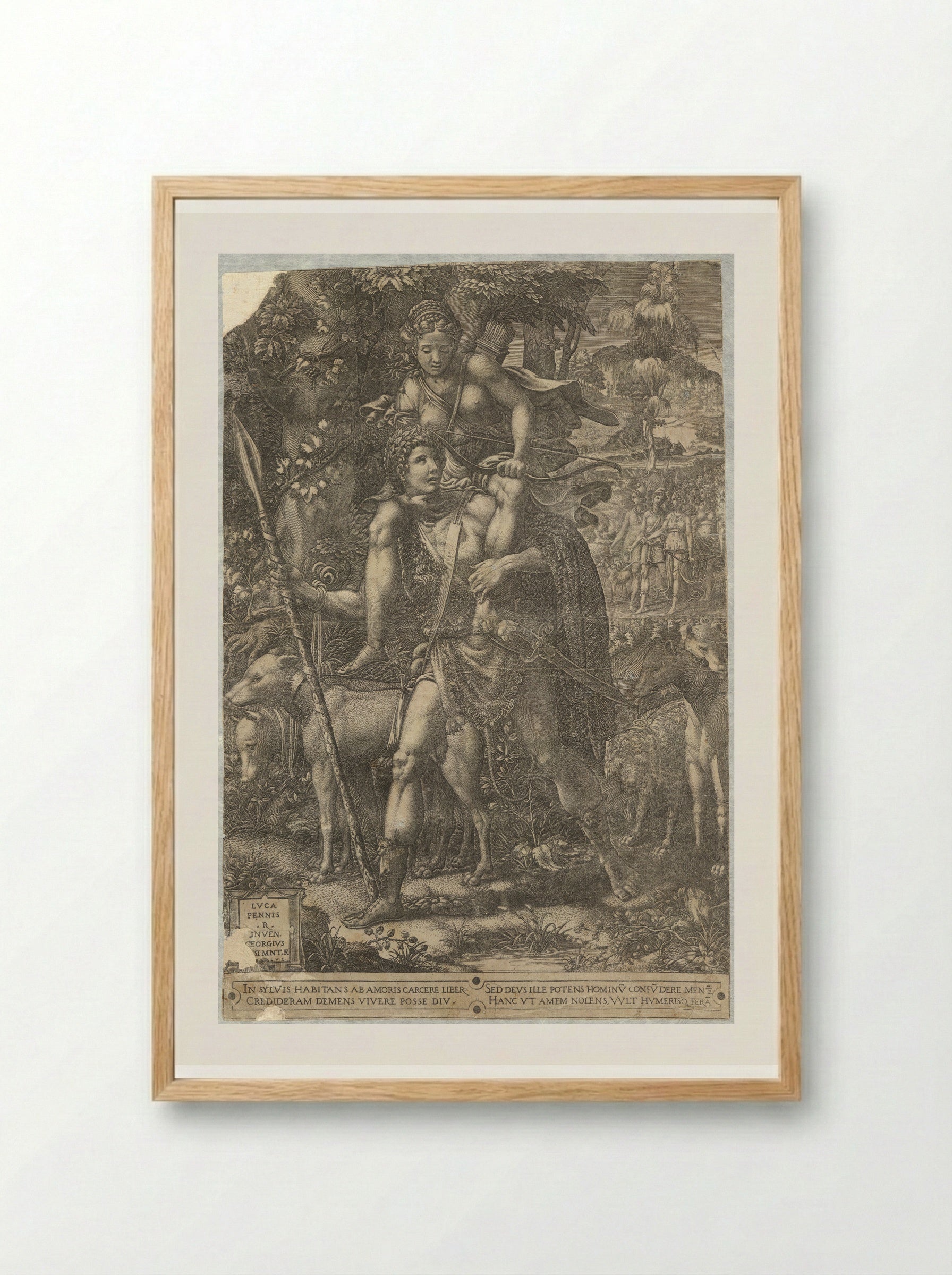 Allegory of the Hunt - Giorgio Ghisi - Framed Print Wood