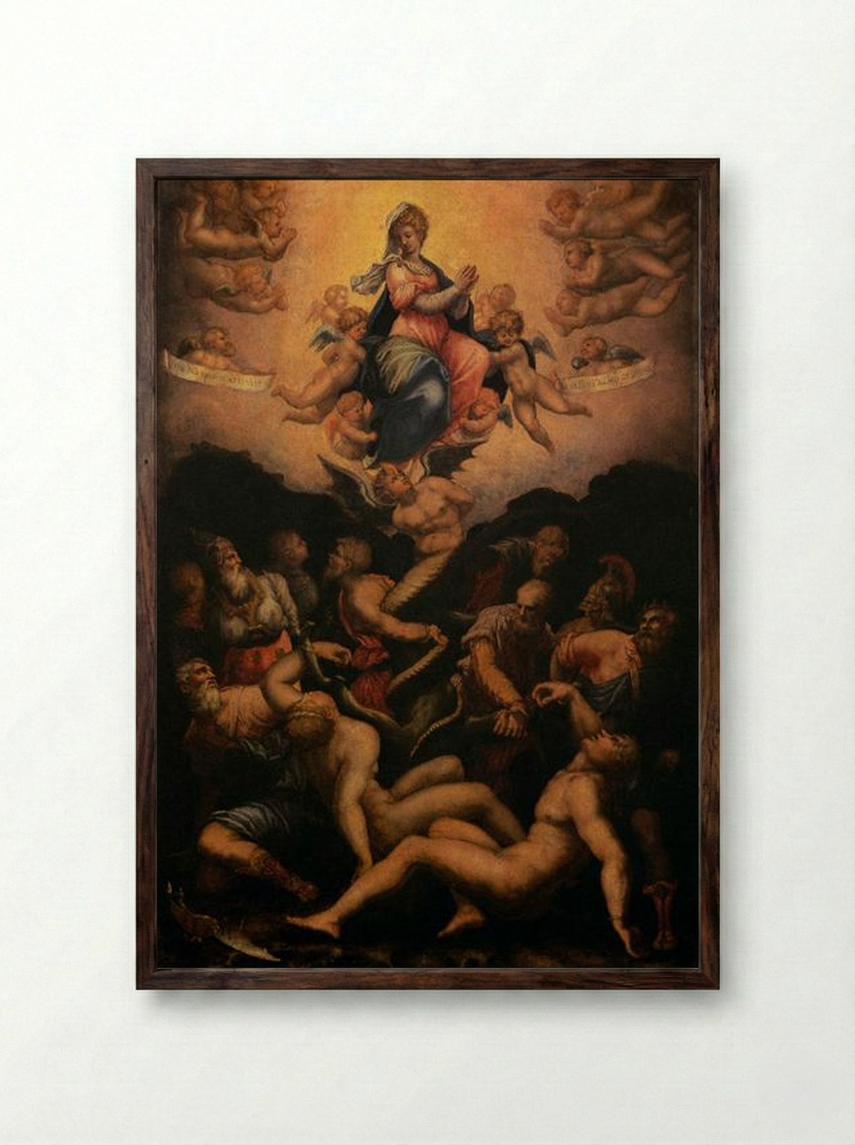 Allegory of the Immaculate Conception - Giorgio Vasari - Framed Print Dark Wood