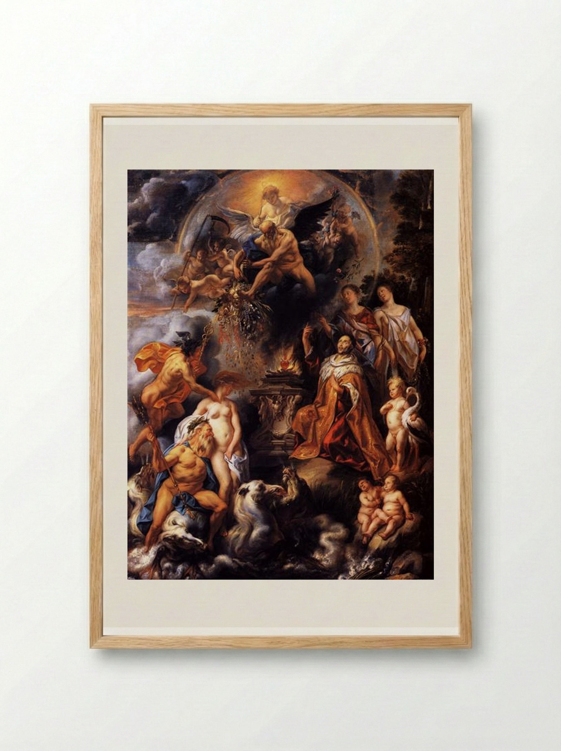 Allegory of the Peace of Westphalia - Jacob Jordaens - Framed Print Wood