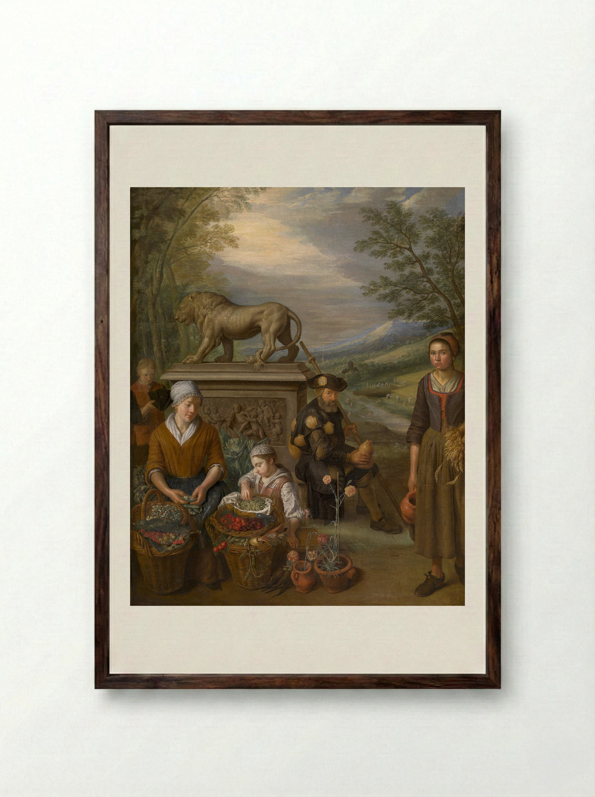 Allegory of the Seasons - Peeter Snijers - Framed Print Dark Wood