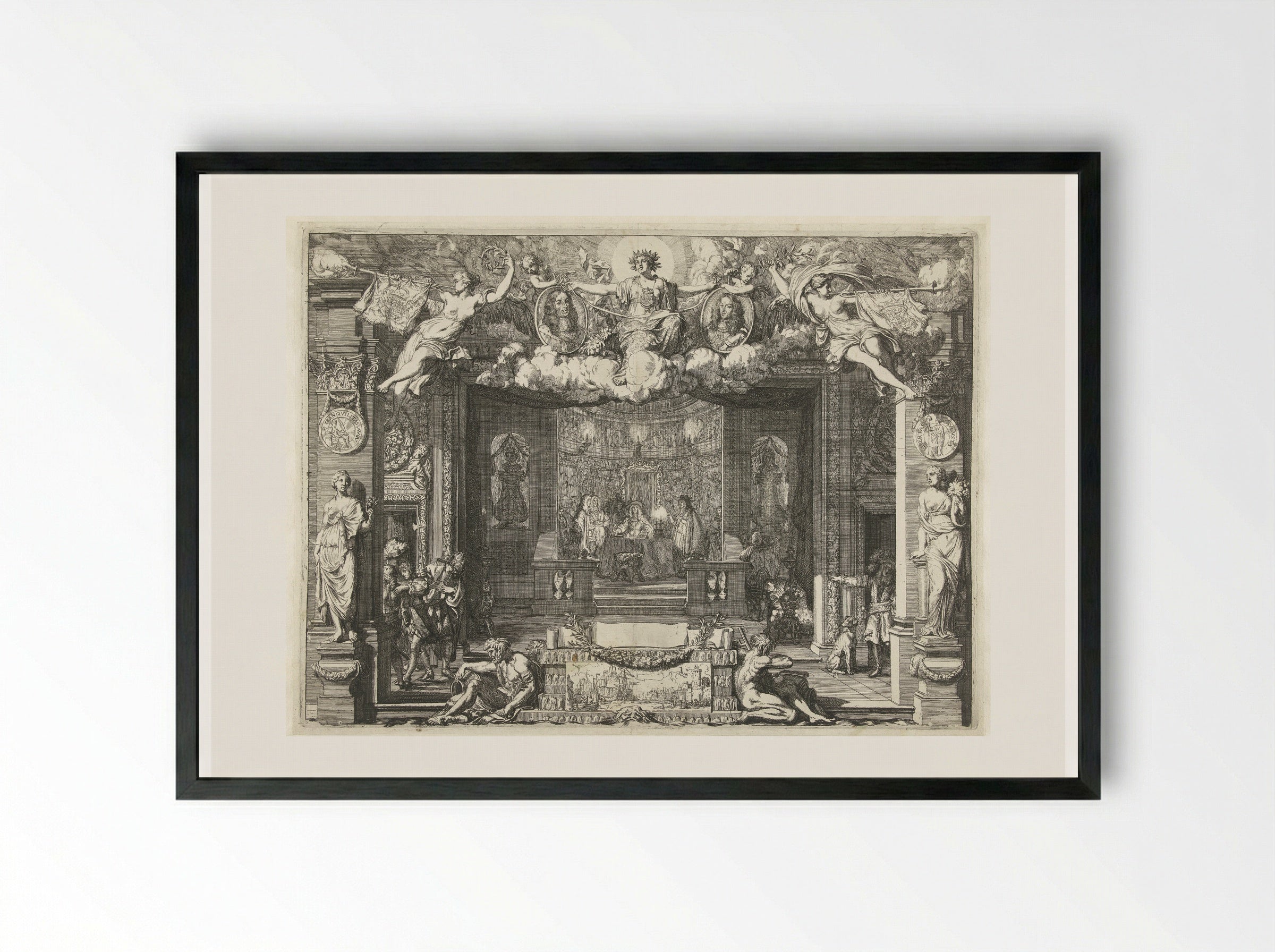 Allegory of the Treaty of Westminster - Gerard de Lairesse - Framed Print Black
