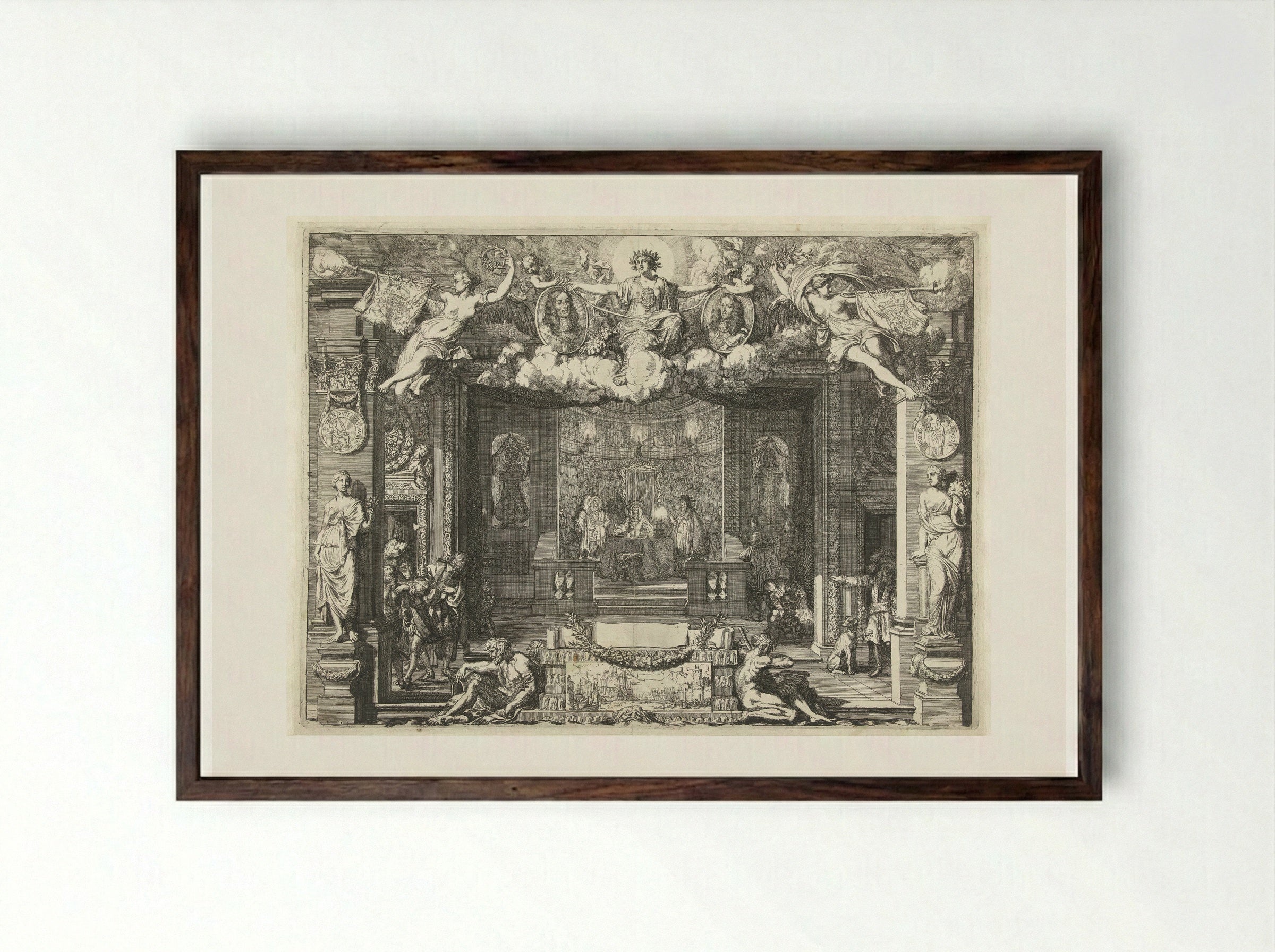 Allegory of the Treaty of Westminster - Gerard de Lairesse - Framed Print Dark Wood