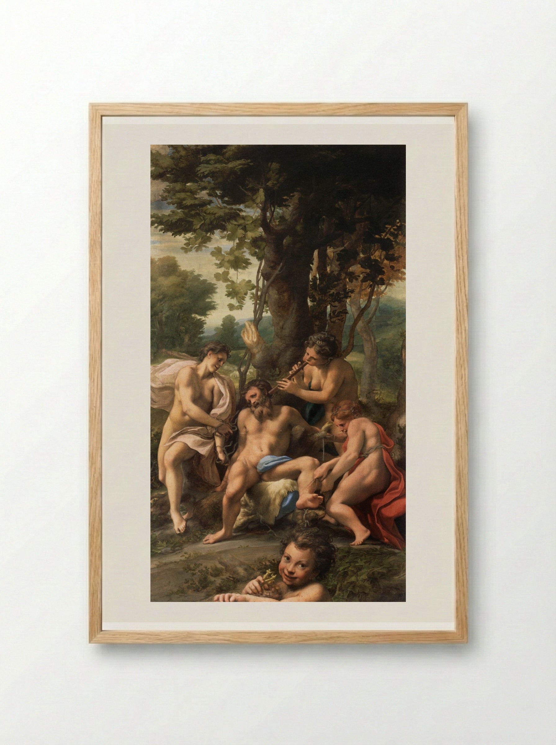 Allegory of the Vices - Correggio - Framed Print Wood