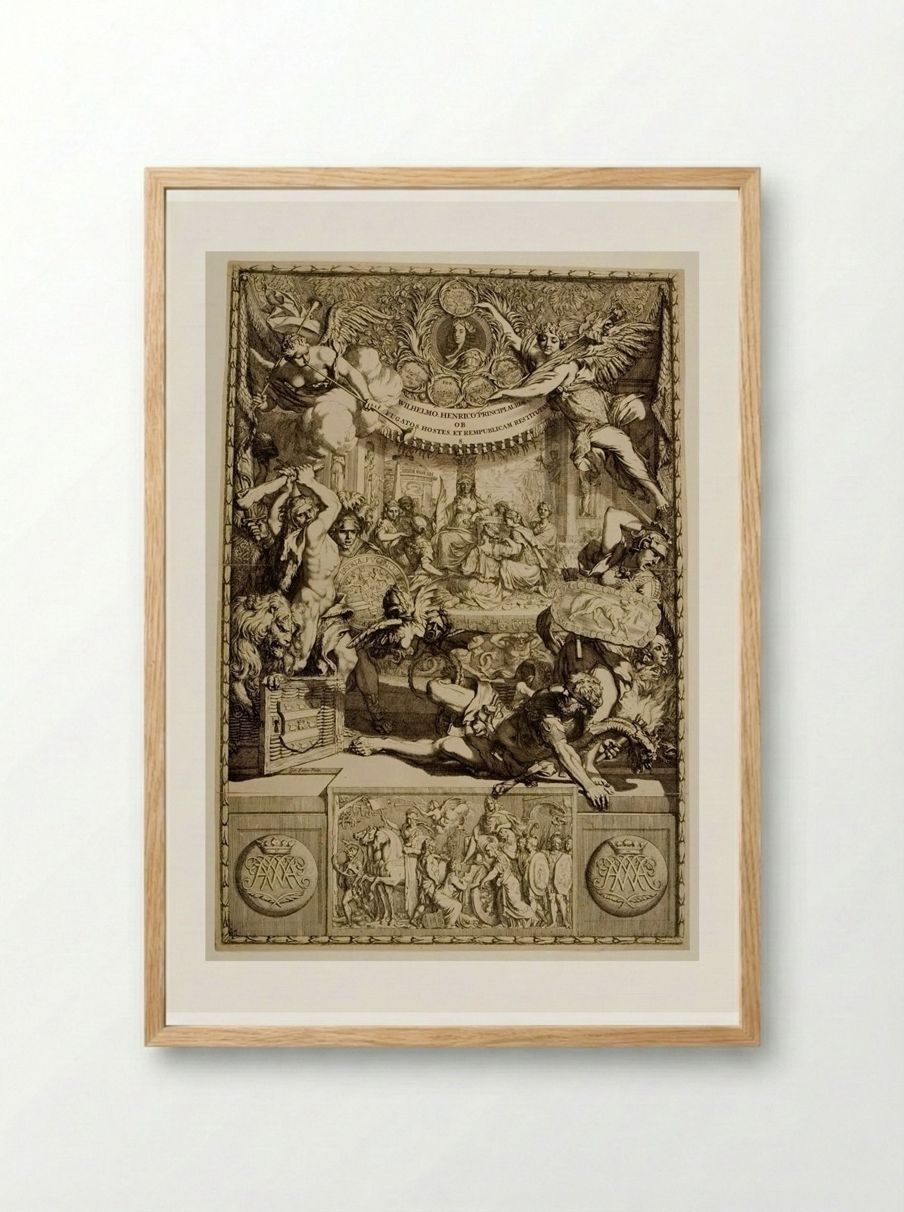 Allegory on the Glory of Willem III, Prince of Orange - Gérard de Lairesse - Framed Print Wood