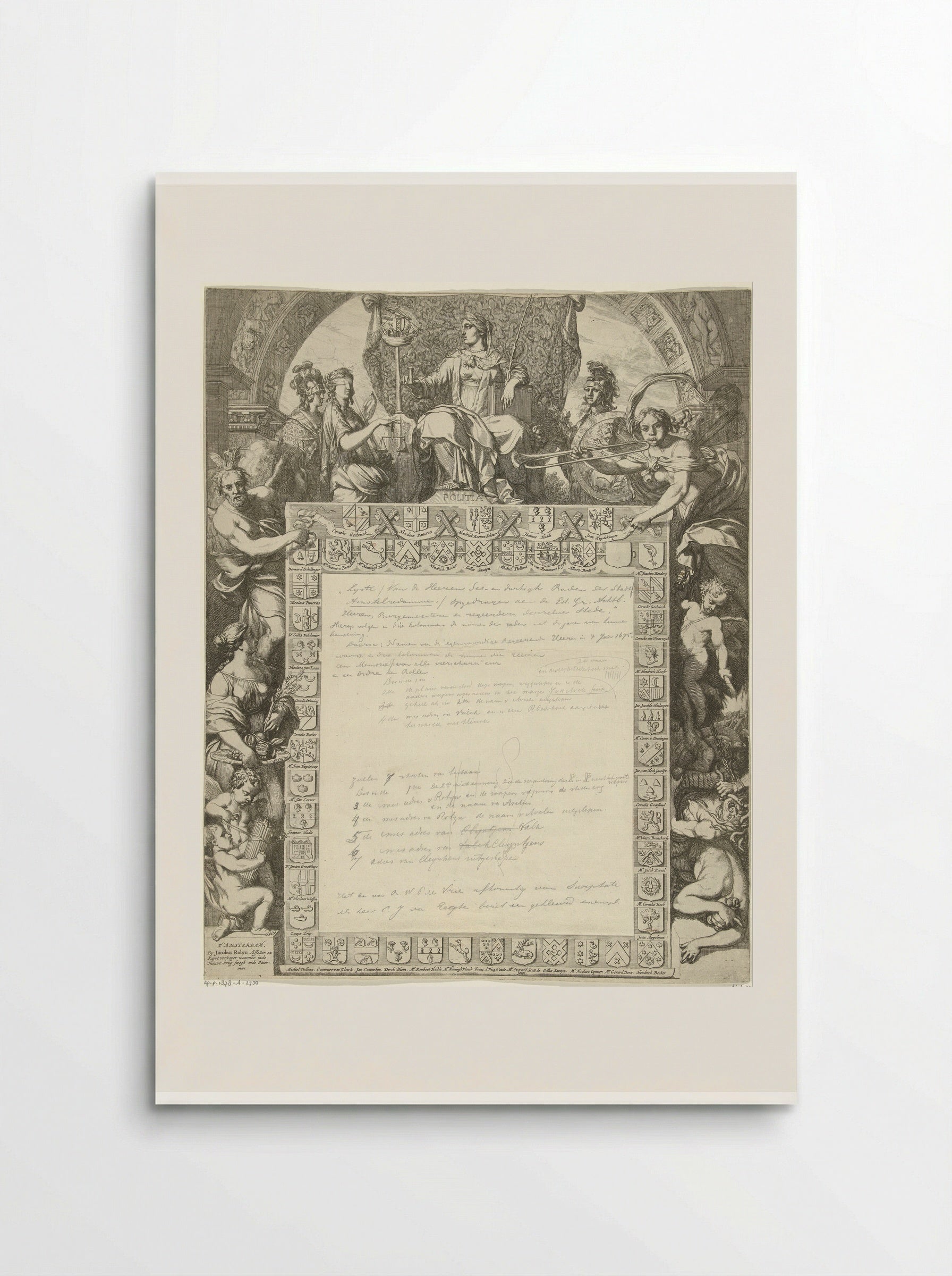 Allegory on the Government of the City of Amsterdam - Gerard de Lairesse - Poster