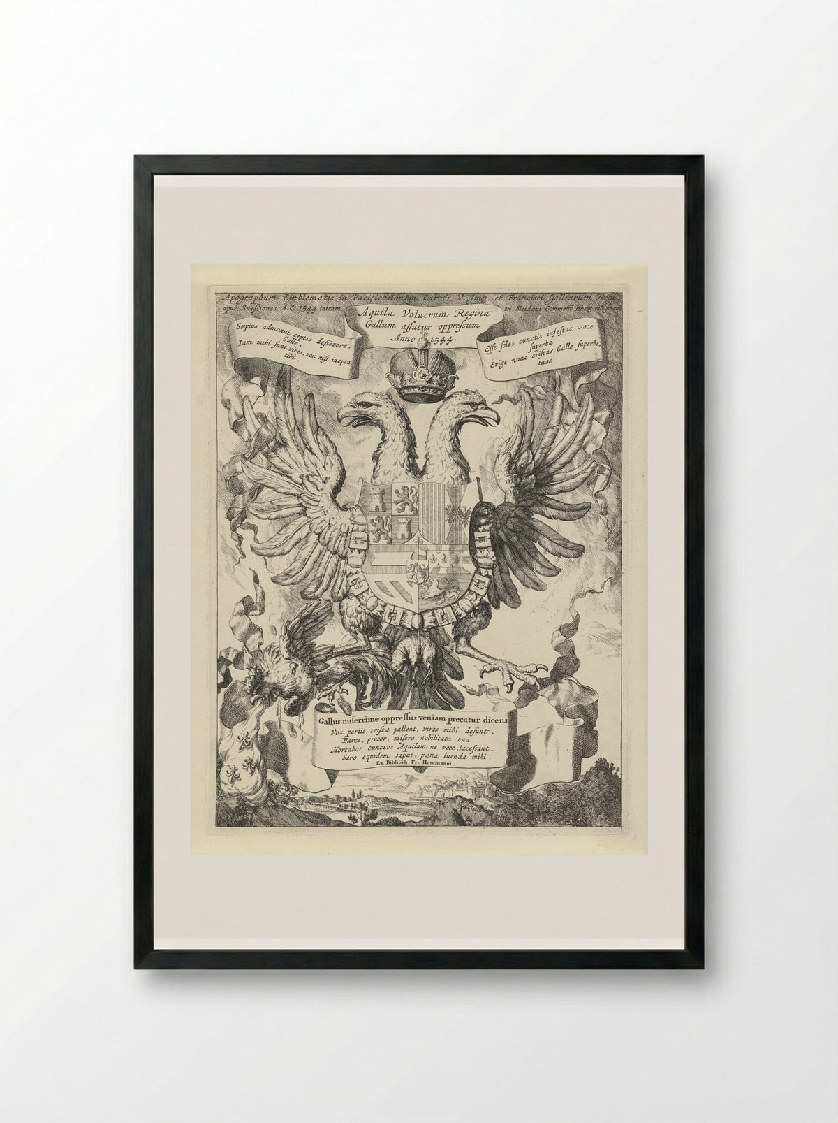 Allegory on the Peace of Crépy - Gerard de Lairesse - Framed Print Black