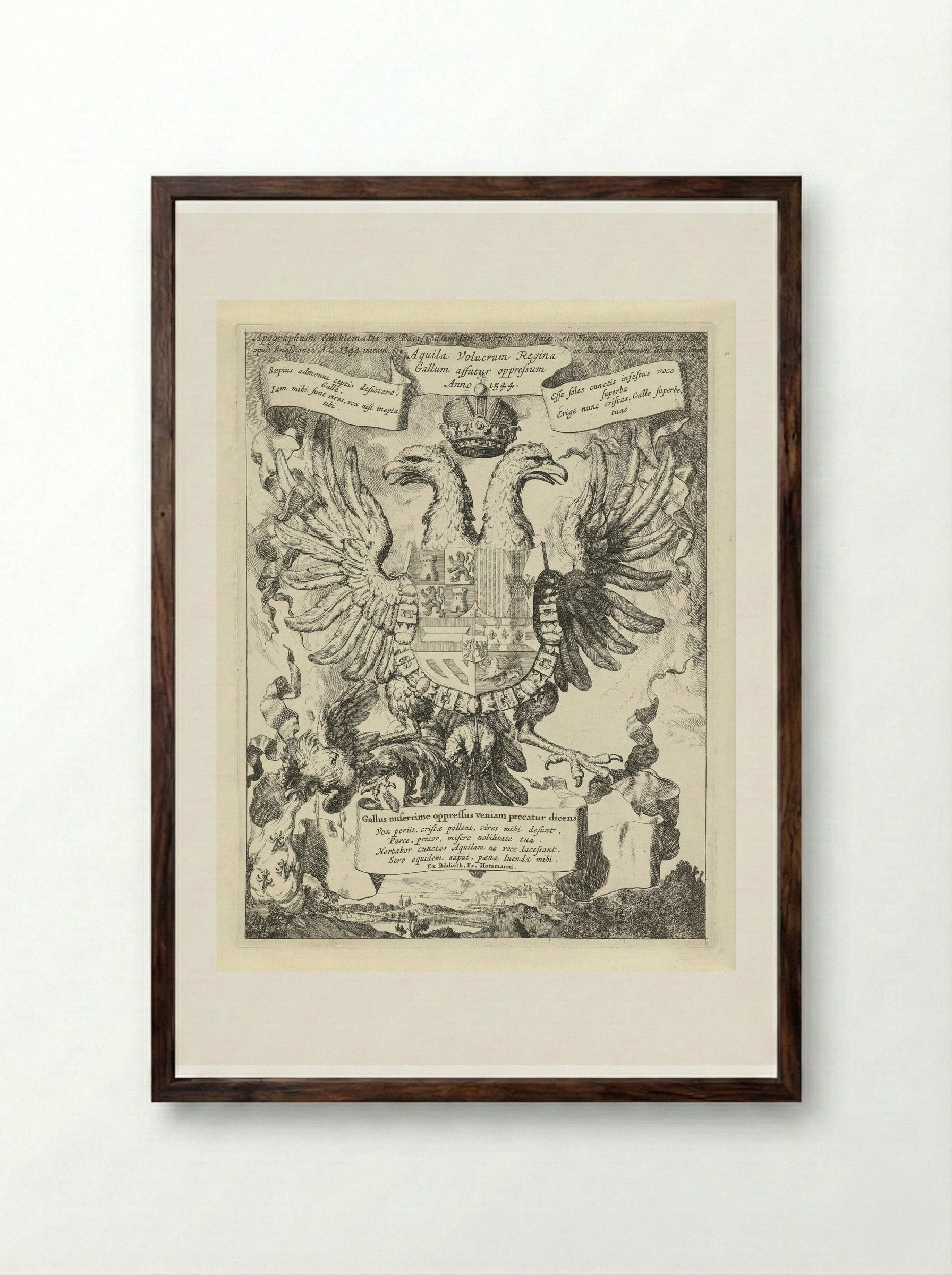 Allegory on the Peace of Crépy - Gerard de Lairesse - Framed Print Dark Wood