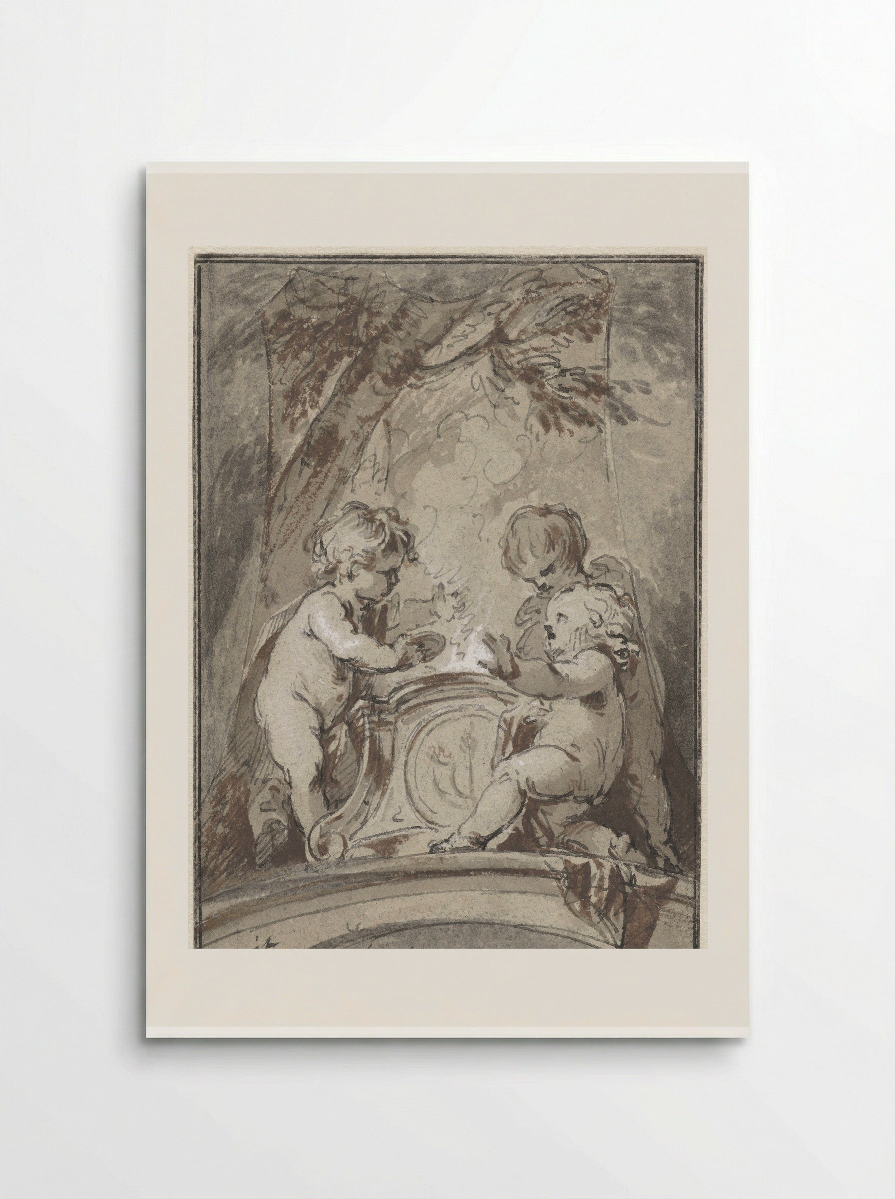 Allegory with Three Putti at an Altar - Jacob de Wit - Poster