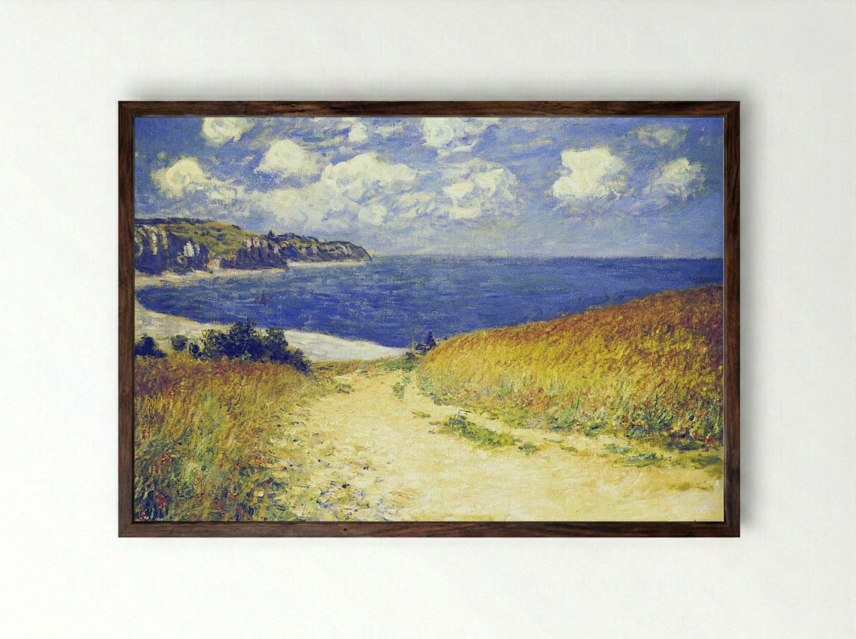Alley near Pourville - Claude Monet - Framed Print Dark Wood