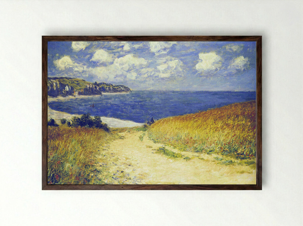 Alley near Pourville - Claude Monet - Framed Print Dark Wood