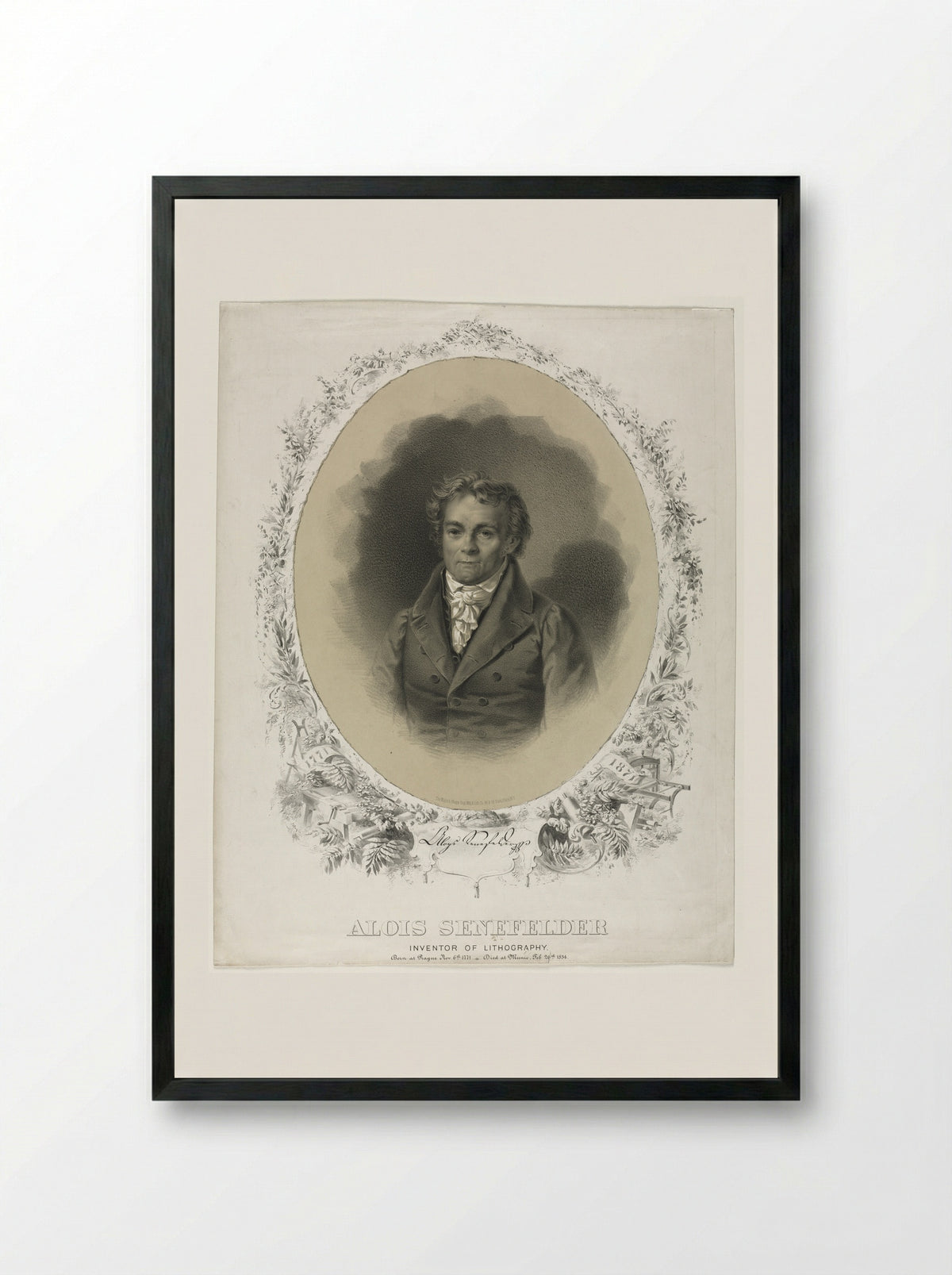 Alois Senefelder - Joseph F. Knapp - Framed Print Black
