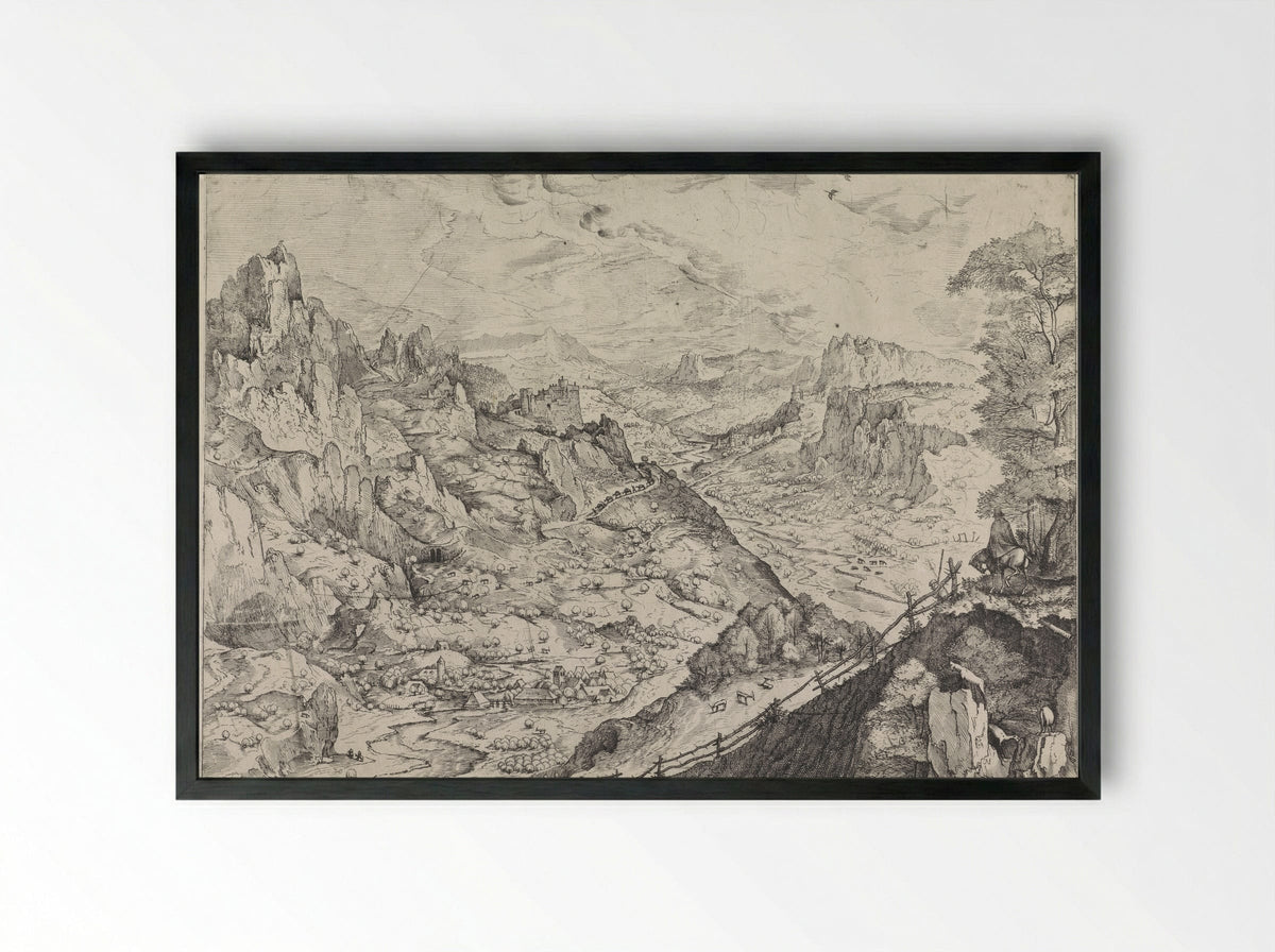 Alpenlandschap - Johannes van Doetechum - Framed Print Black
