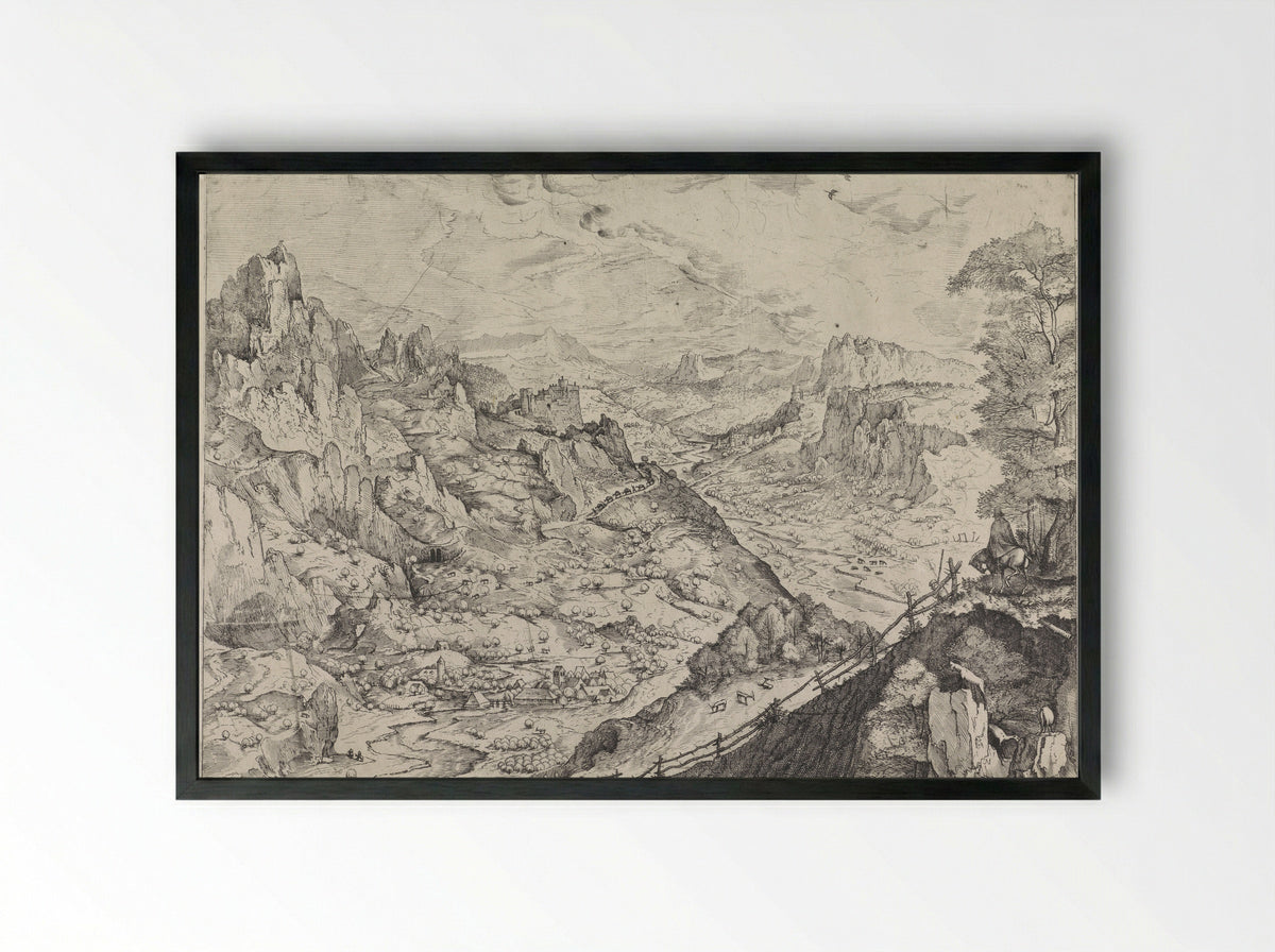 Alpenlandschap - Johannes van Doetechum - Framed Print Black