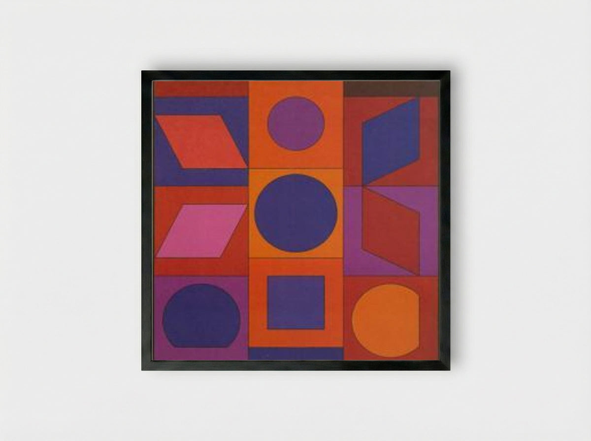 Alphabet VR - Victor Vasarely - Framed Print Black
