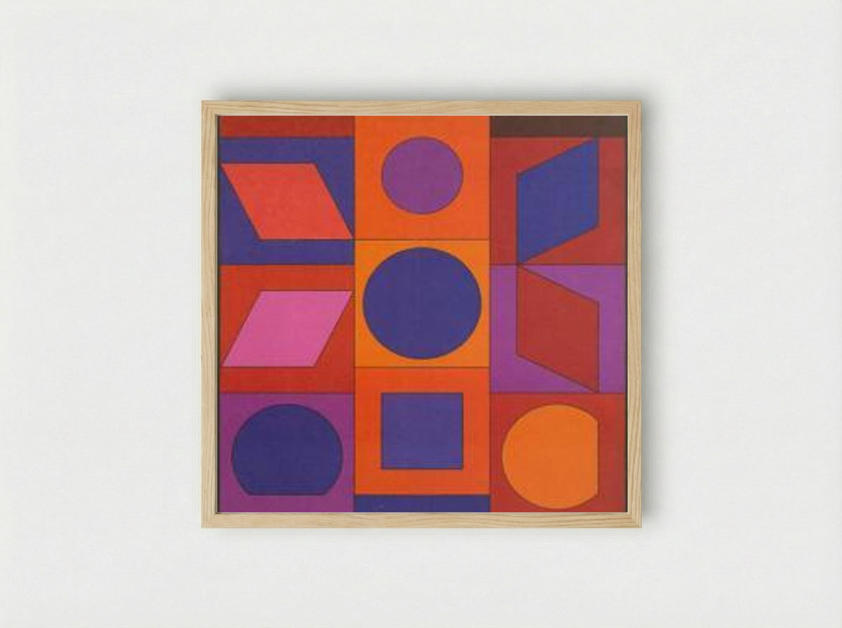 Alphabet VR - Victor Vasarely - Framed Print Wood