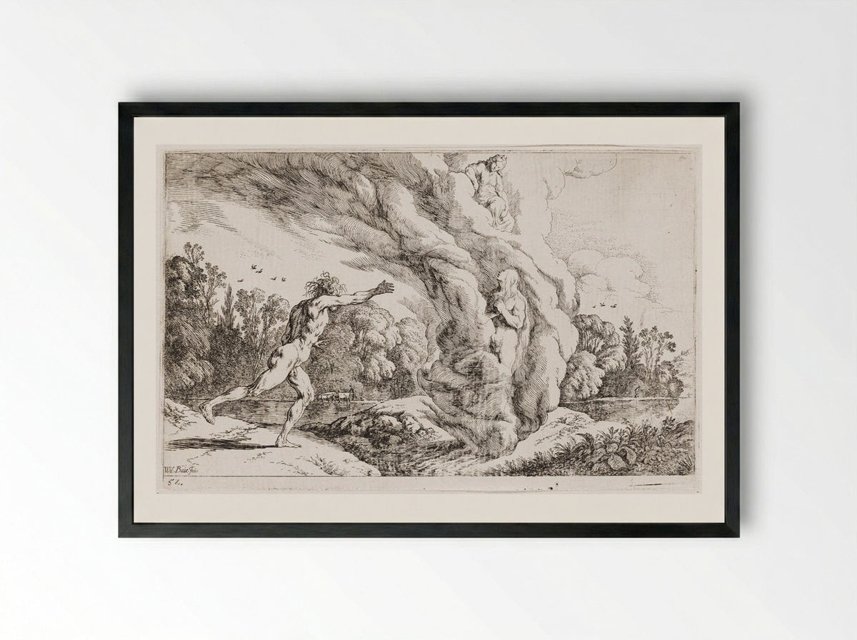 Alpheus Pursues Arethusa - Johann Wilhelm Baur - Framed Print Black