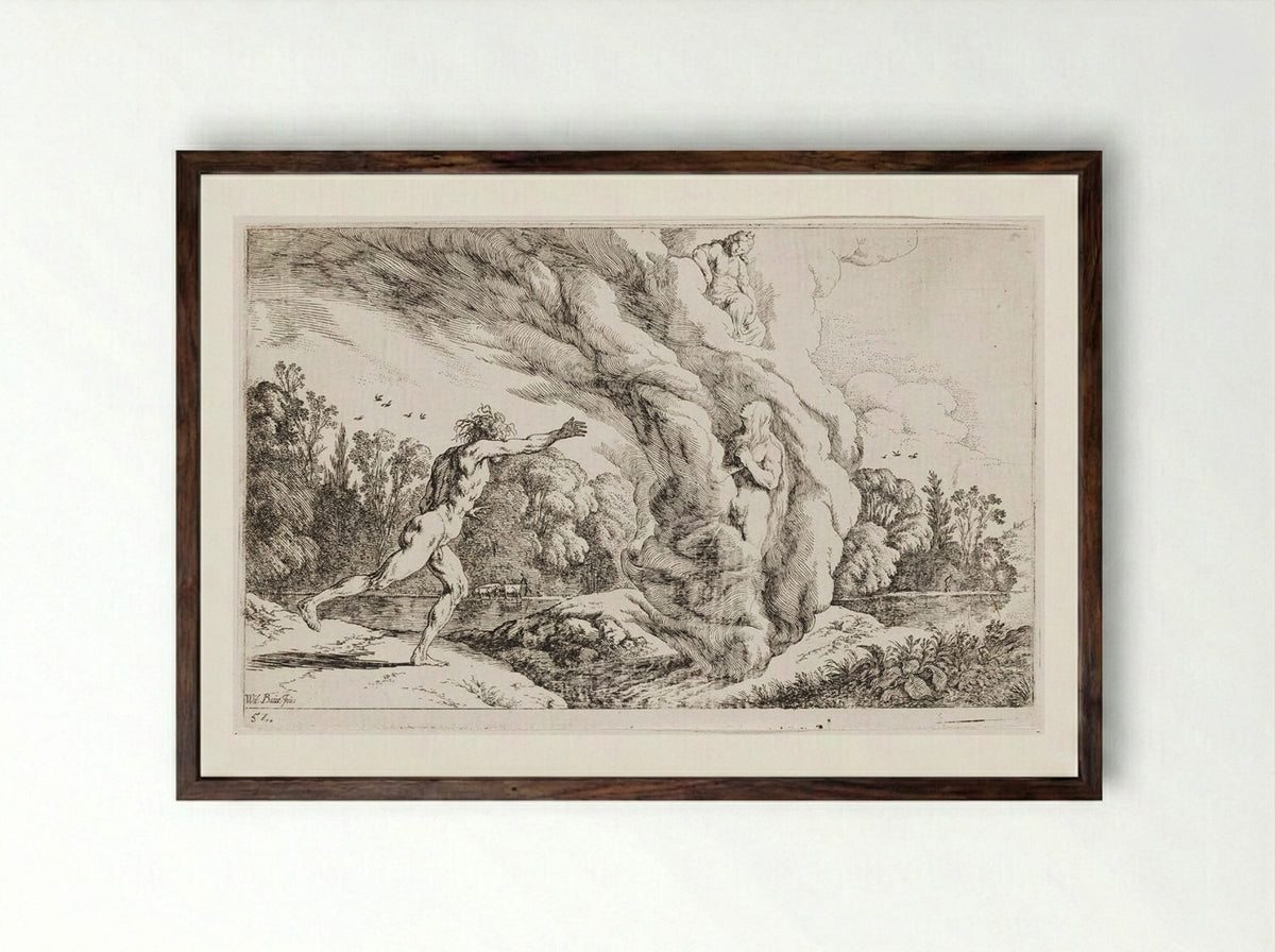 Alpheus Pursues Arethusa - Johann Wilhelm Baur - Framed Print Dark Wood