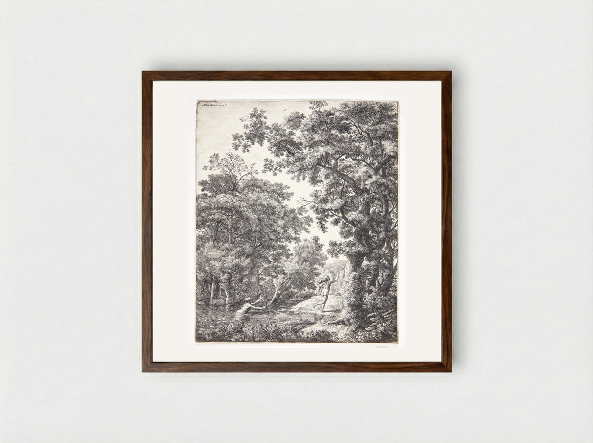 Alpheus and Arethusa - Anthonie Waterloo - Framed Print Dark Wood