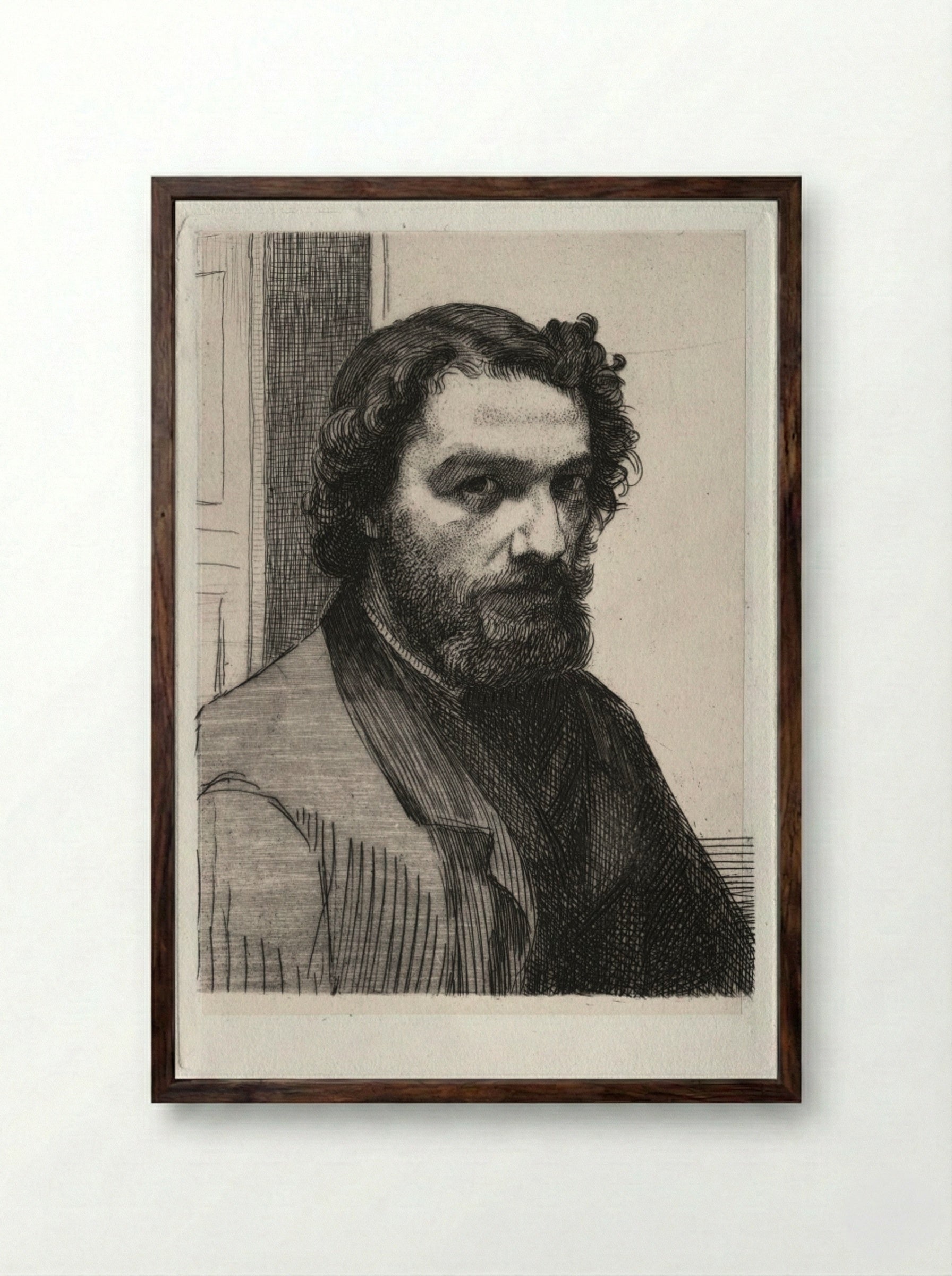Alphonse Legros - Félix Bracquemond - Framed Print Dark Wood