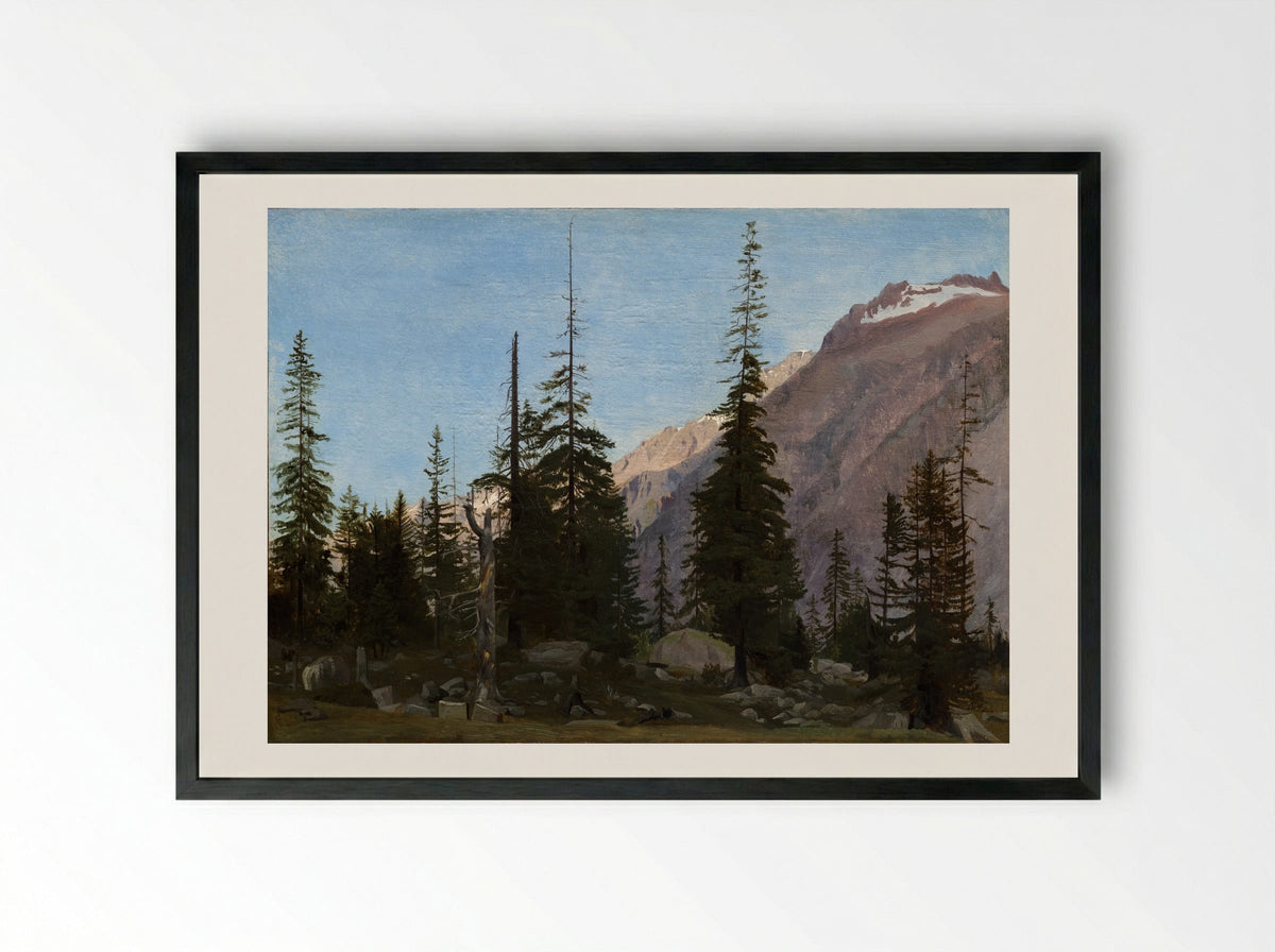 Alpine Landscape: The Handegg, Switzerland - Jean-Léon Gérôme - Framed Print Black