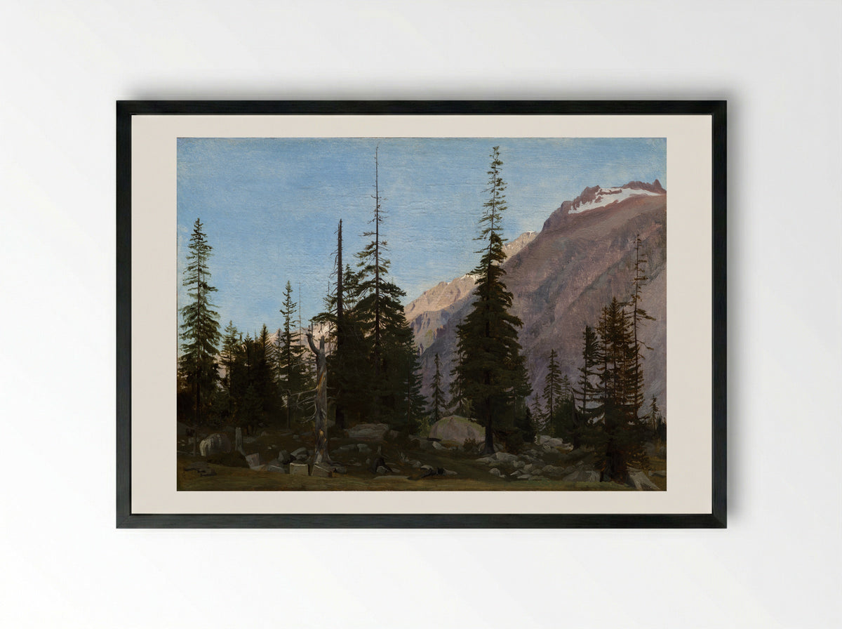 Alpine Landscape: The Handegg, Switzerland - Jean-Léon Gérôme - Framed Print Black