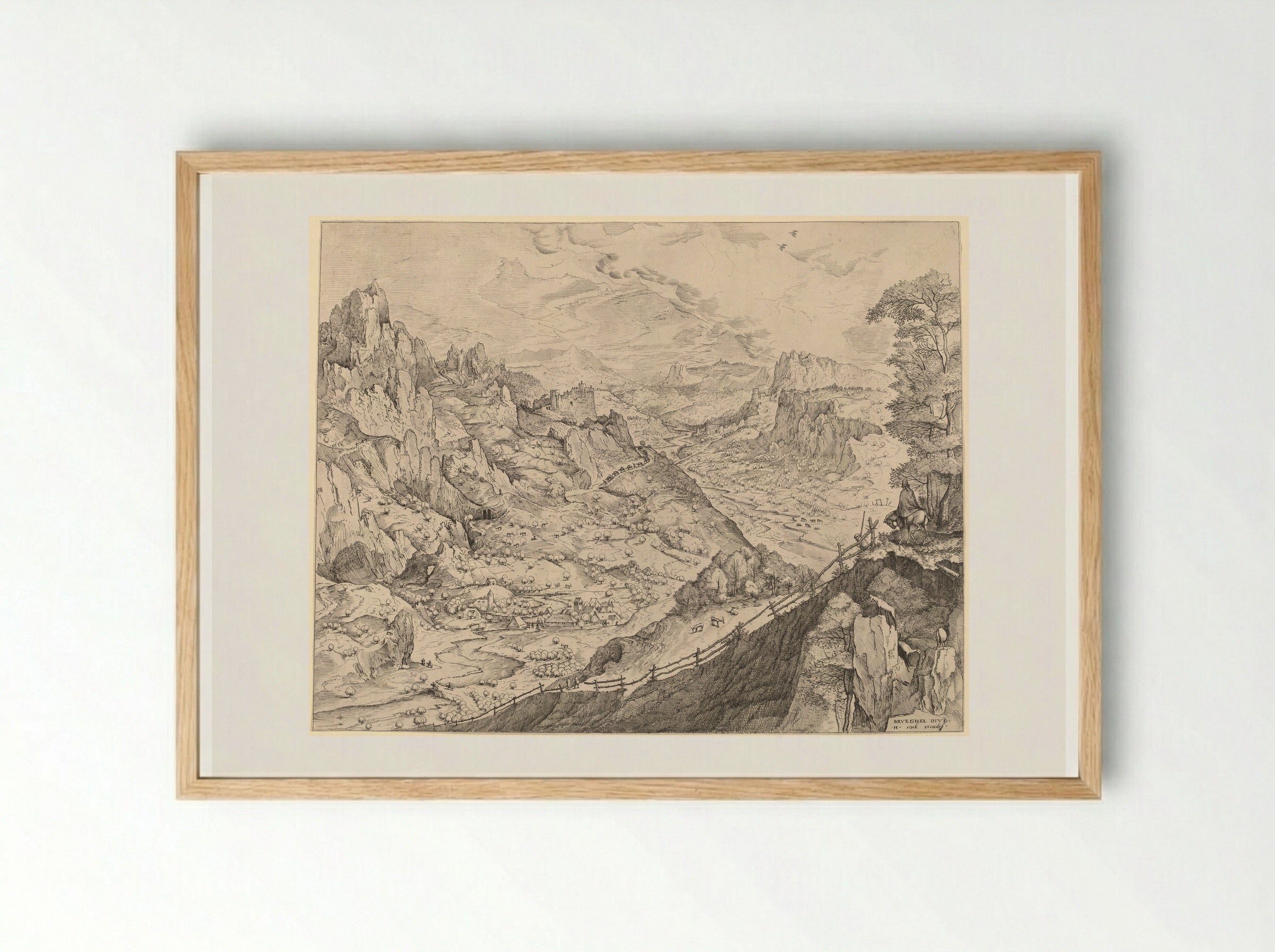 Alpine Landscape - Pieter Bruegel the Elder - Framed Print Wood