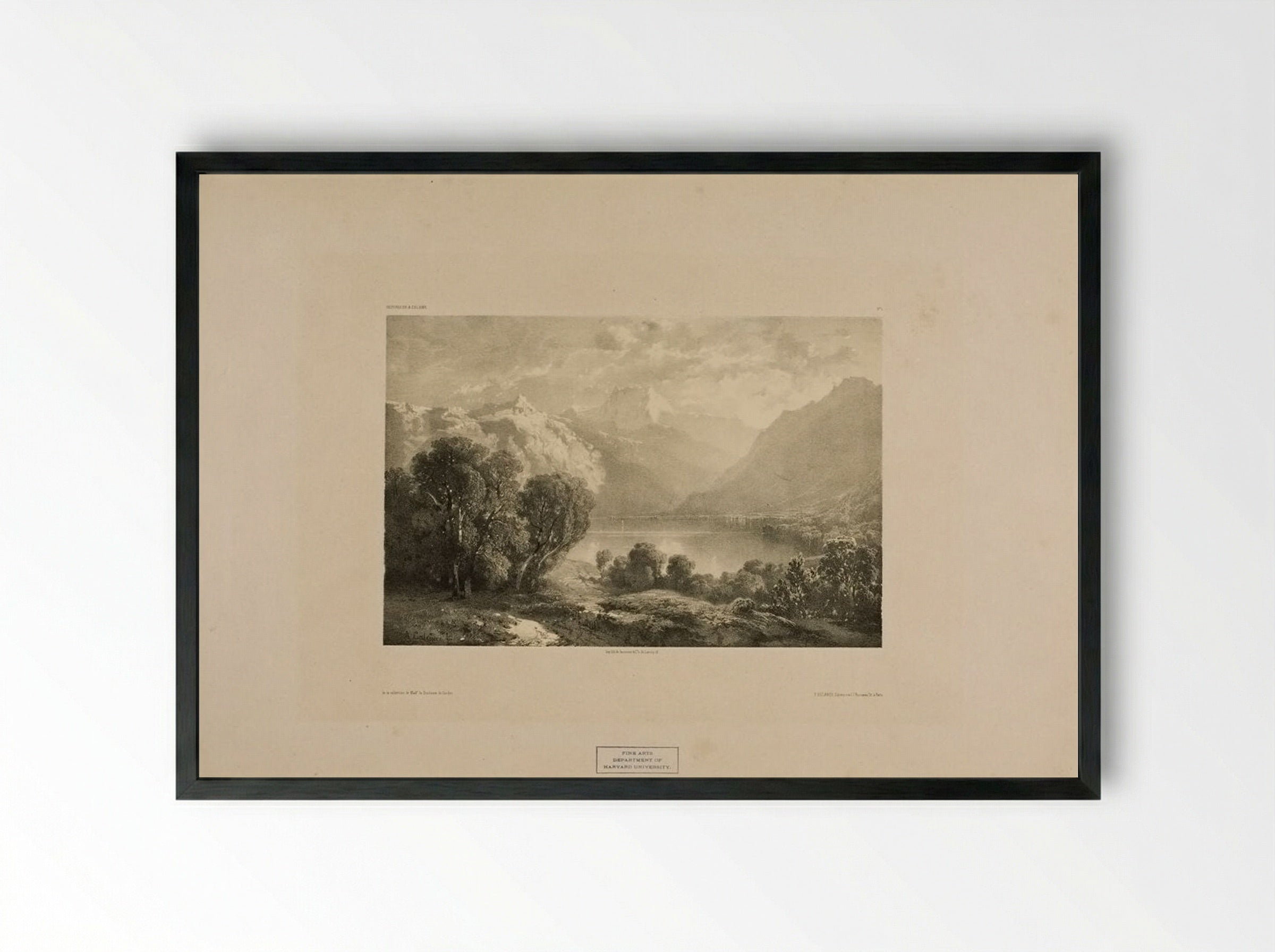 Alpine View - Alexandre Calame - Framed Print Black
