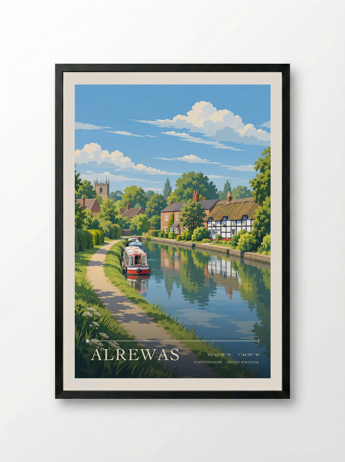 Alrewas, Staffordshire | Travel Poster - Framed Print Black