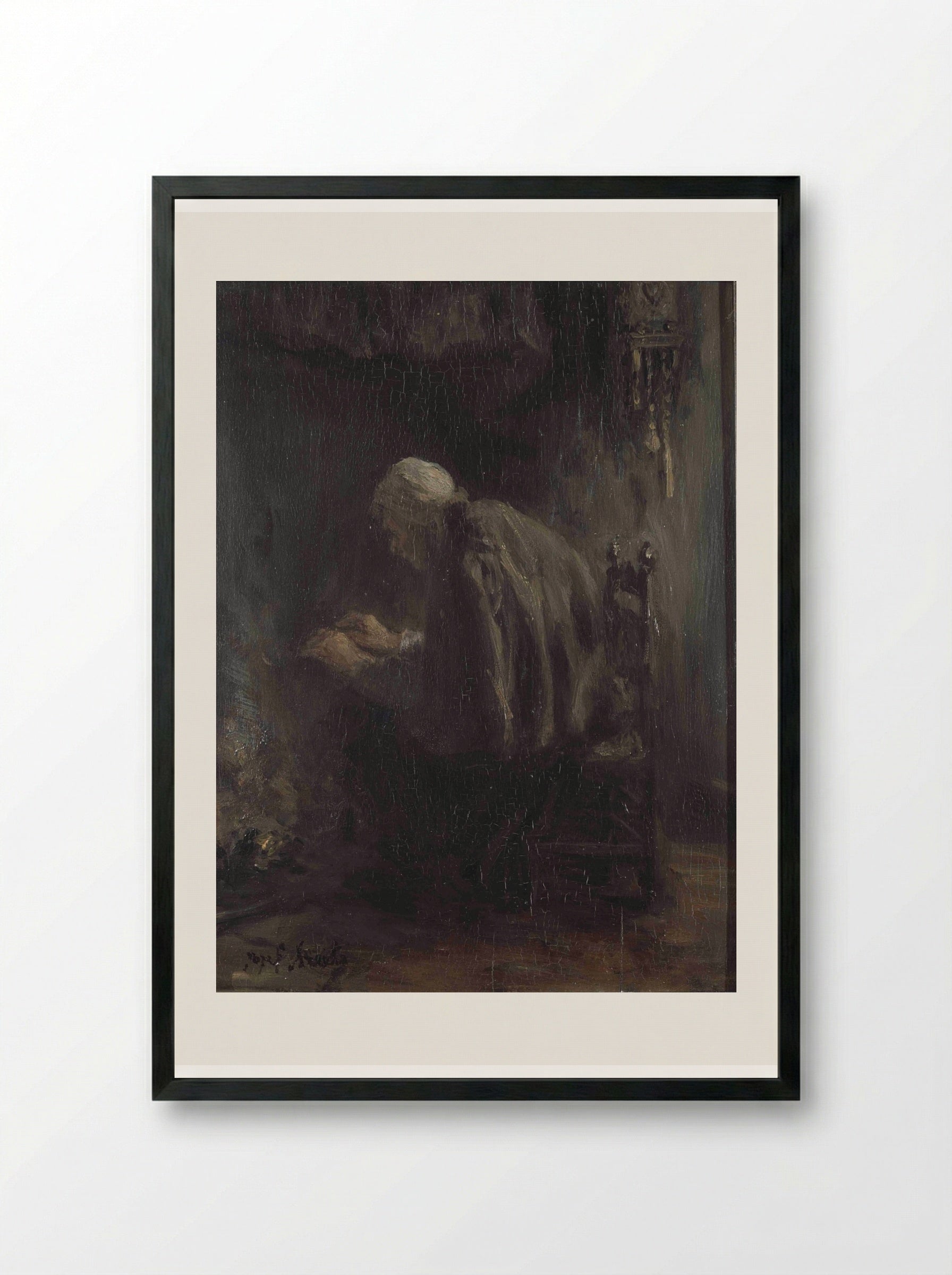 Als men oud wordt - Jozef Israëls - Framed Print Black