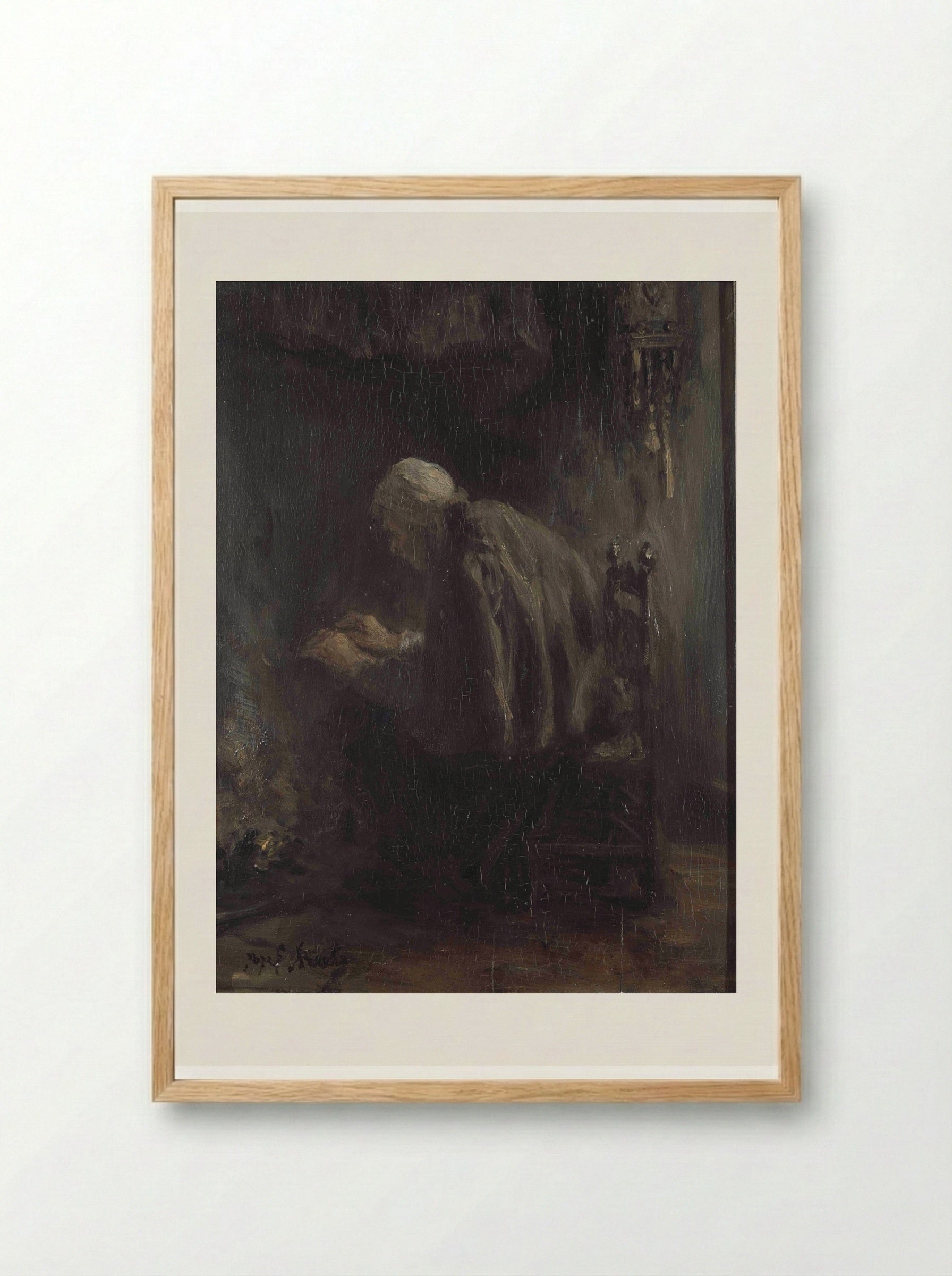 Als men oud wordt - Jozef Israëls - Framed Print Wood