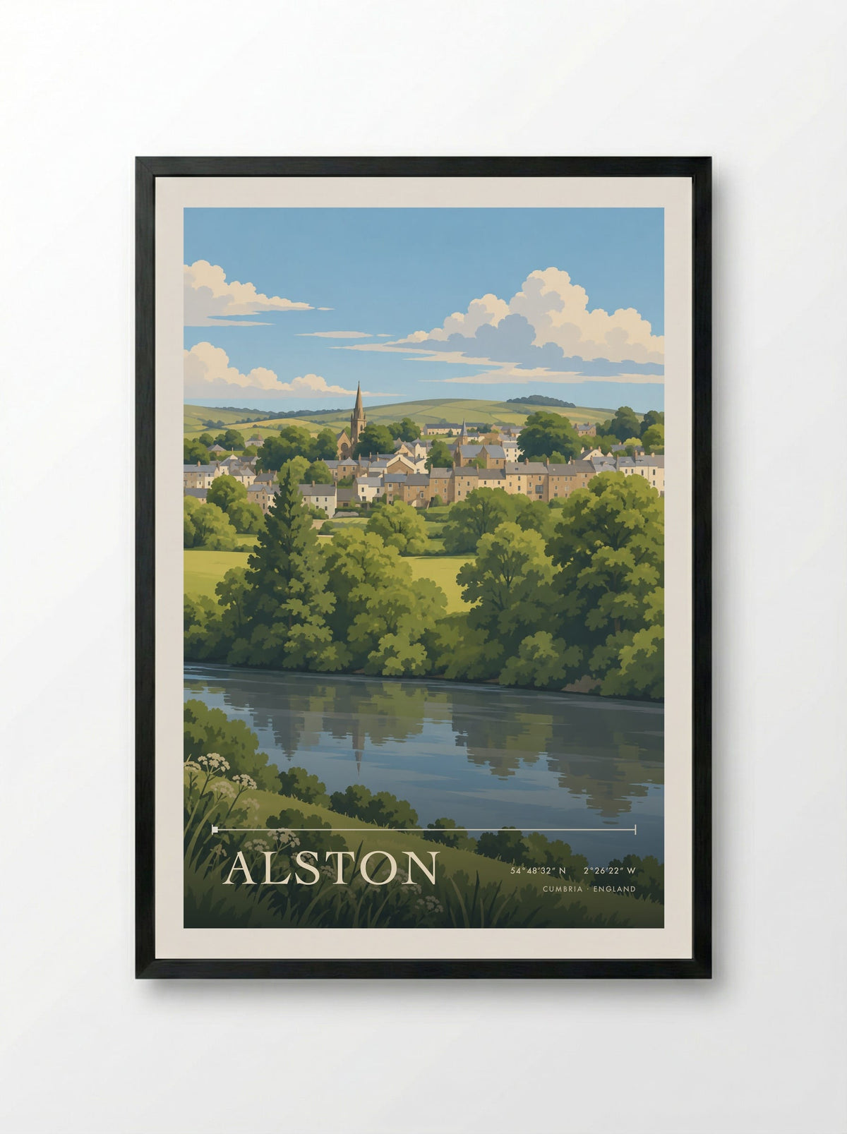 Alston, Cumbria | Travel Poster - Framed Print Black