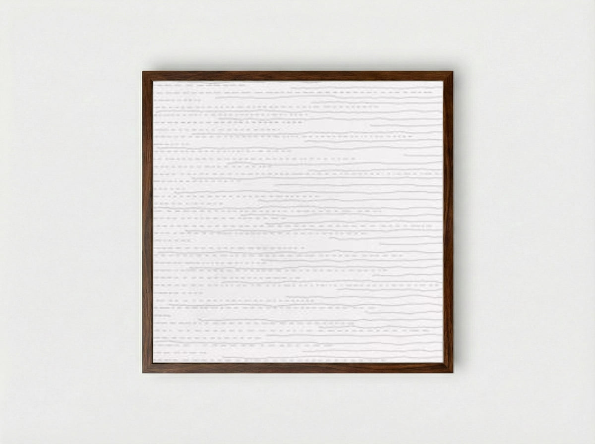 Alternate Not-Straight Lines (From the Right Side) and Broken Lines (From the Left Side) of Random Length - Sol LeWitt - Framed Print Dark Wood