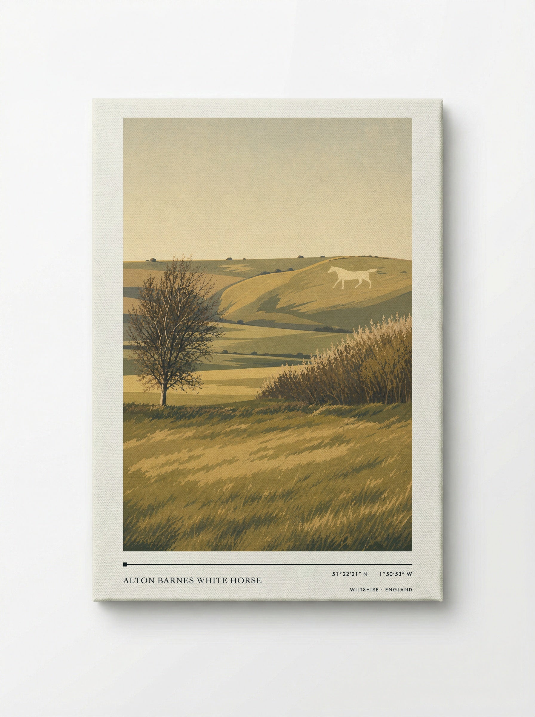Alton Barnes White Horse Wiltshire England Travel Poster - Canvas