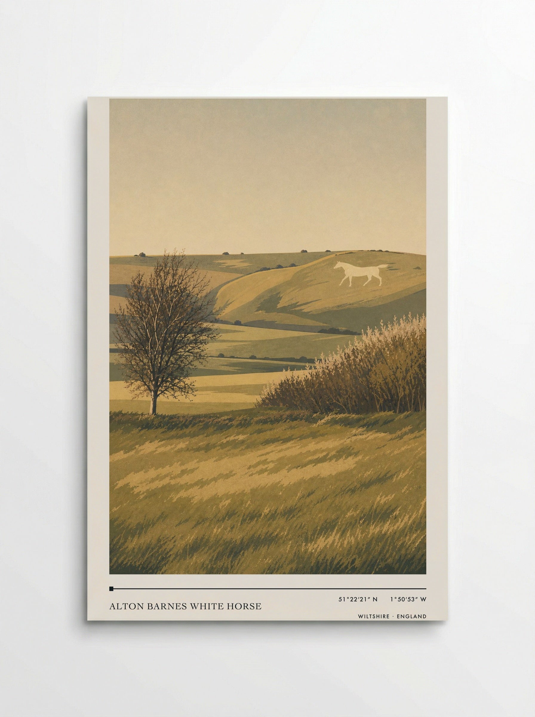 Alton Barnes White Horse Wiltshire England Travel Poster - Poster