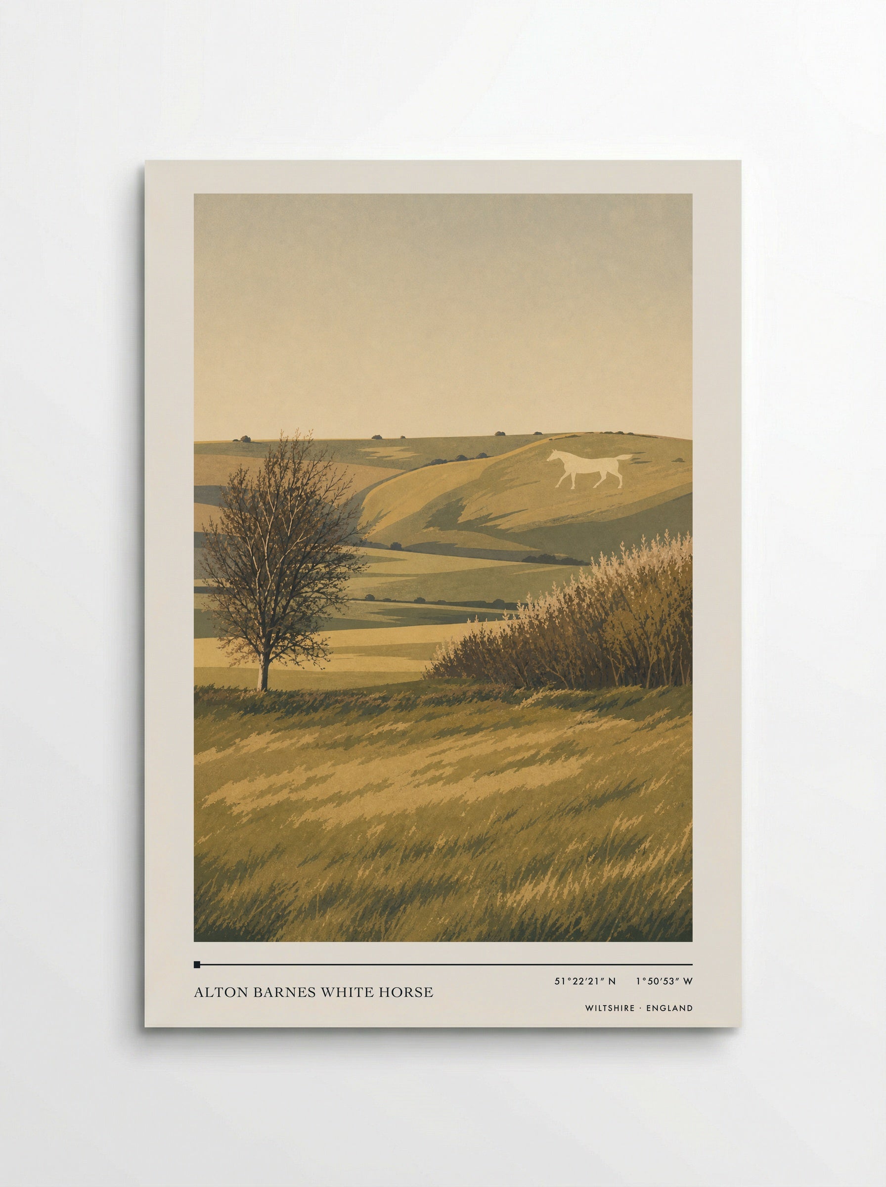 Alton Barnes White Horse Wiltshire England Travel Poster - Poster