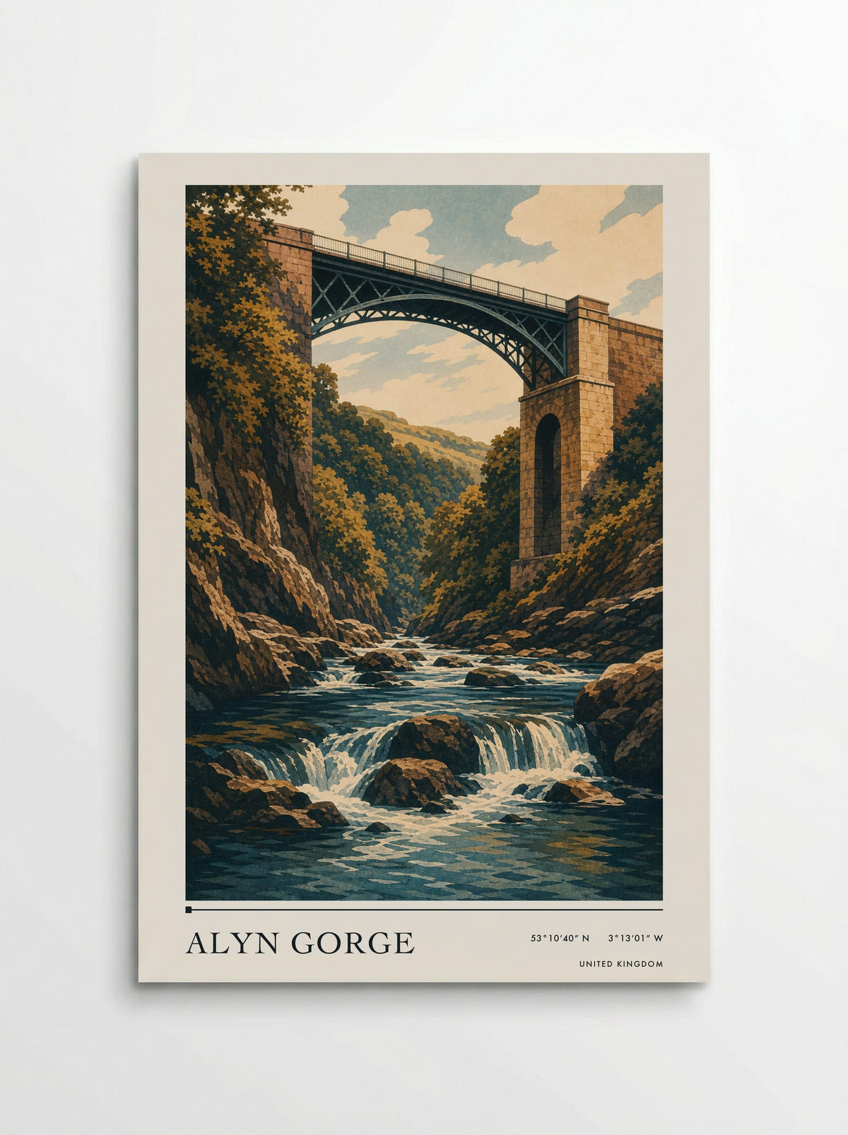 Alyn Gorge United Kingdom Travel Poster - Poster