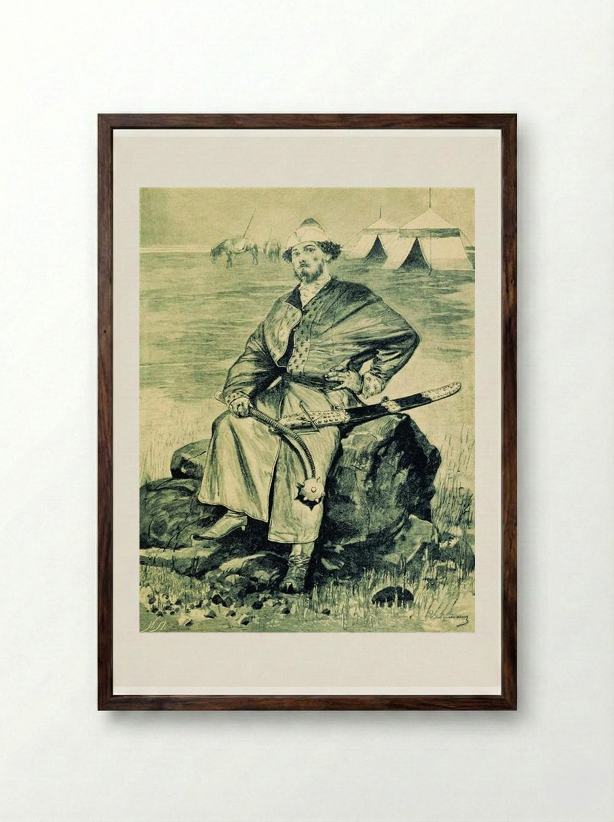 Alyosha Popovich - Andrei Ryabushkin - Framed Print Dark Wood