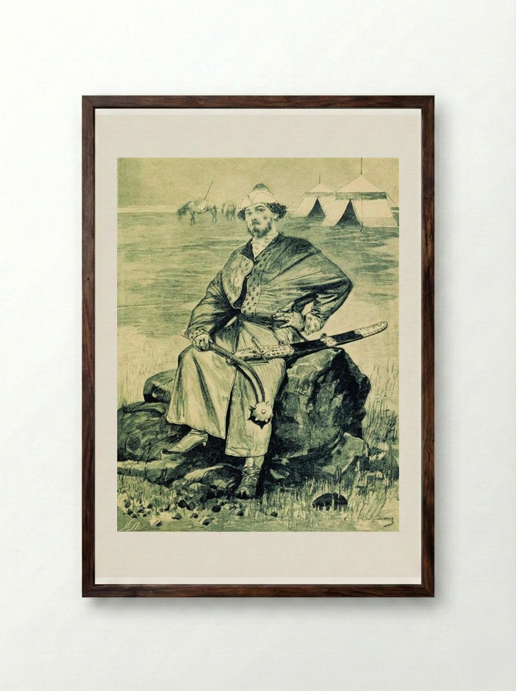 Alyosha Popovich - Andrei Ryabushkin - Framed Print Dark Wood