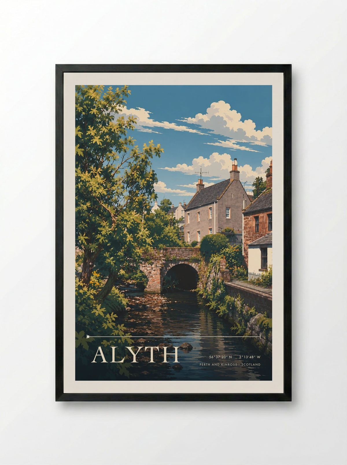 Alyth, Perth and Kinross | Travel Poster - Framed Print Black