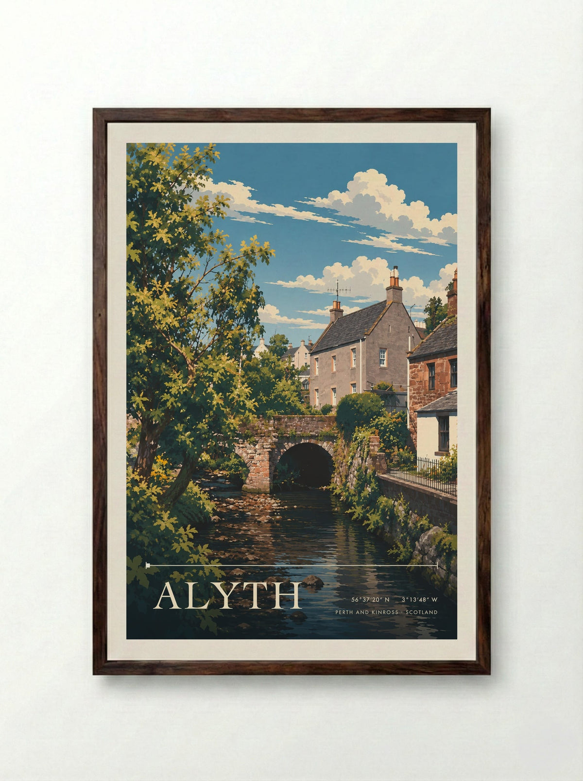 Alyth, Perth and Kinross | Travel Poster - Framed Print Dark Wood