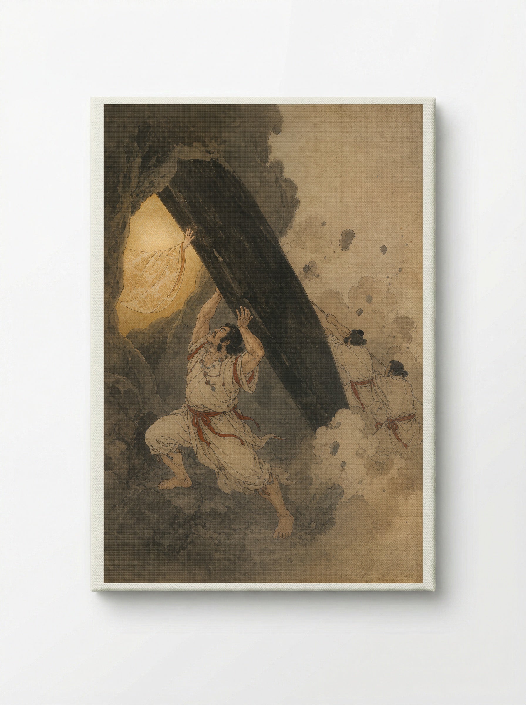 Amaterasu and the Rock-Cave: The Cave Is Held Open - Canvas