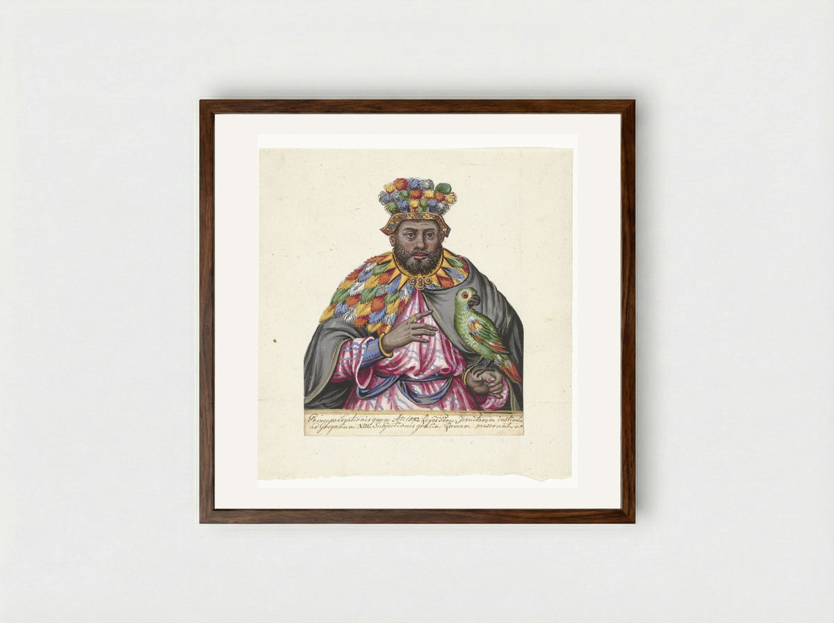 Ambassadeur (Portrait of a Peruvian Envoy) - Lukas de Heere - Framed Print Dark Wood