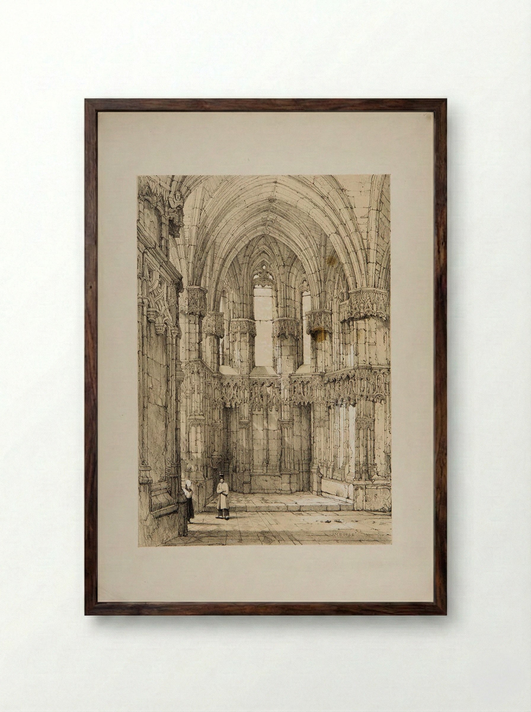 Amboise - Samuel Prout - Framed Print Dark Wood
