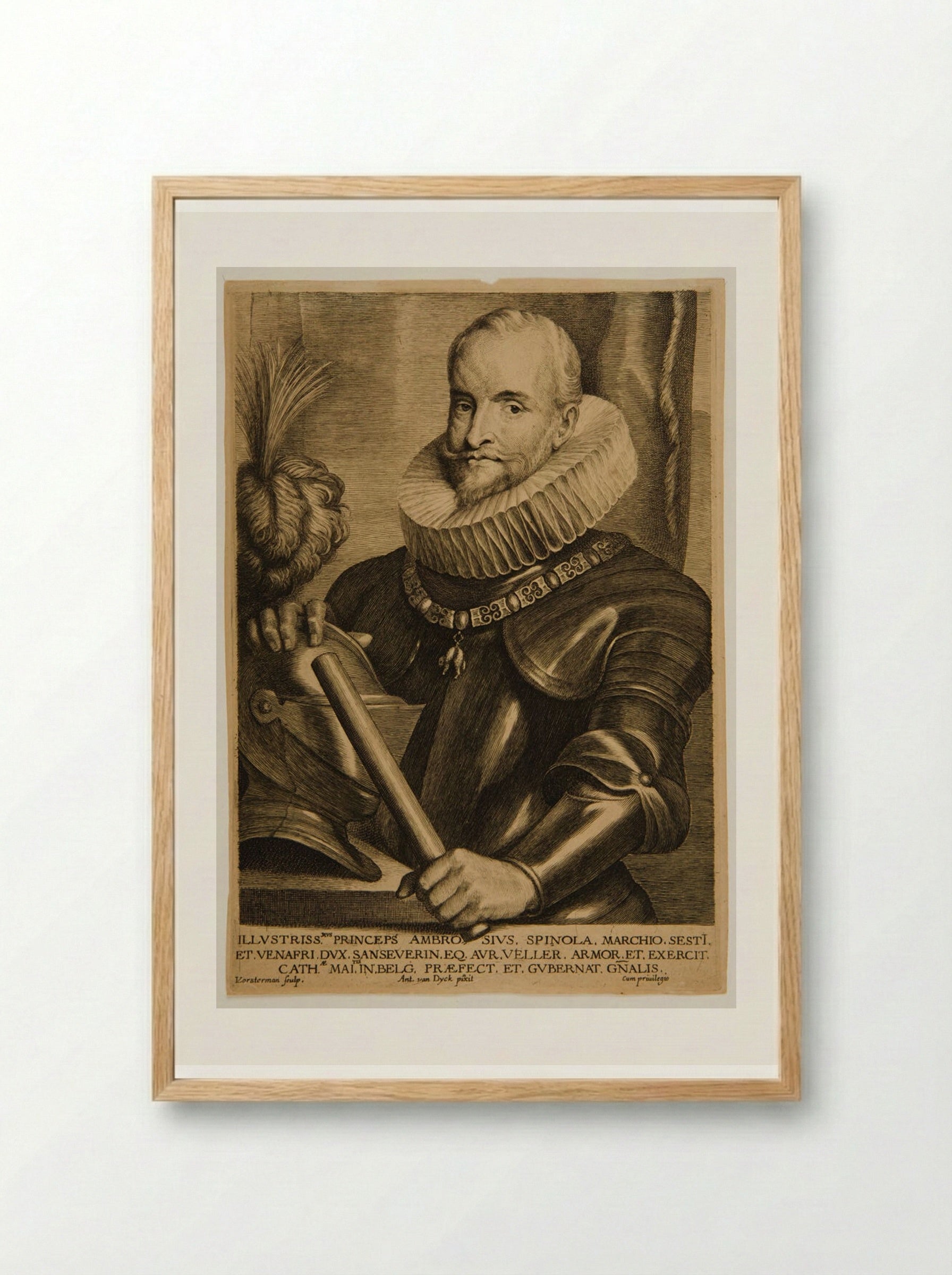 Ambrogio, Marquis de Spinola - Lucas Vorsterman I - Framed Print Wood