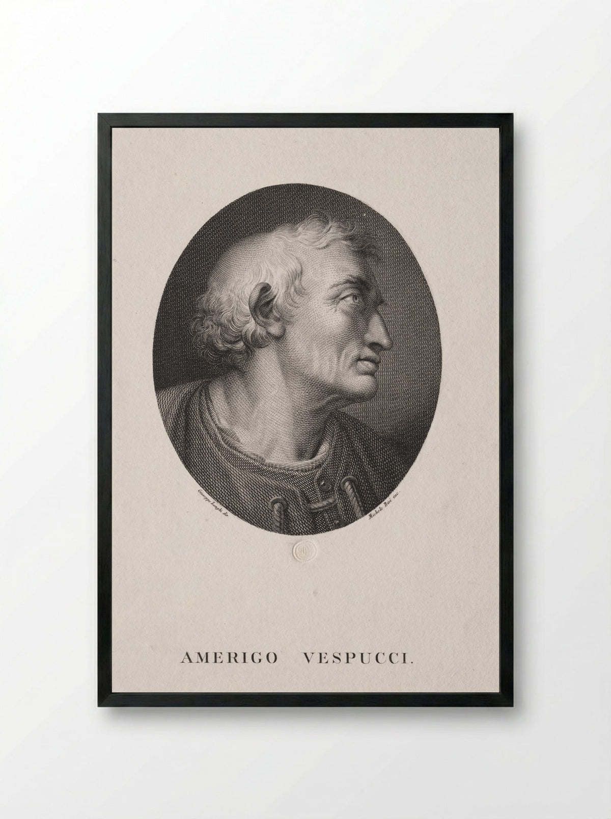 Amerigo Vespucci - Michele Bisi - Framed Print Black