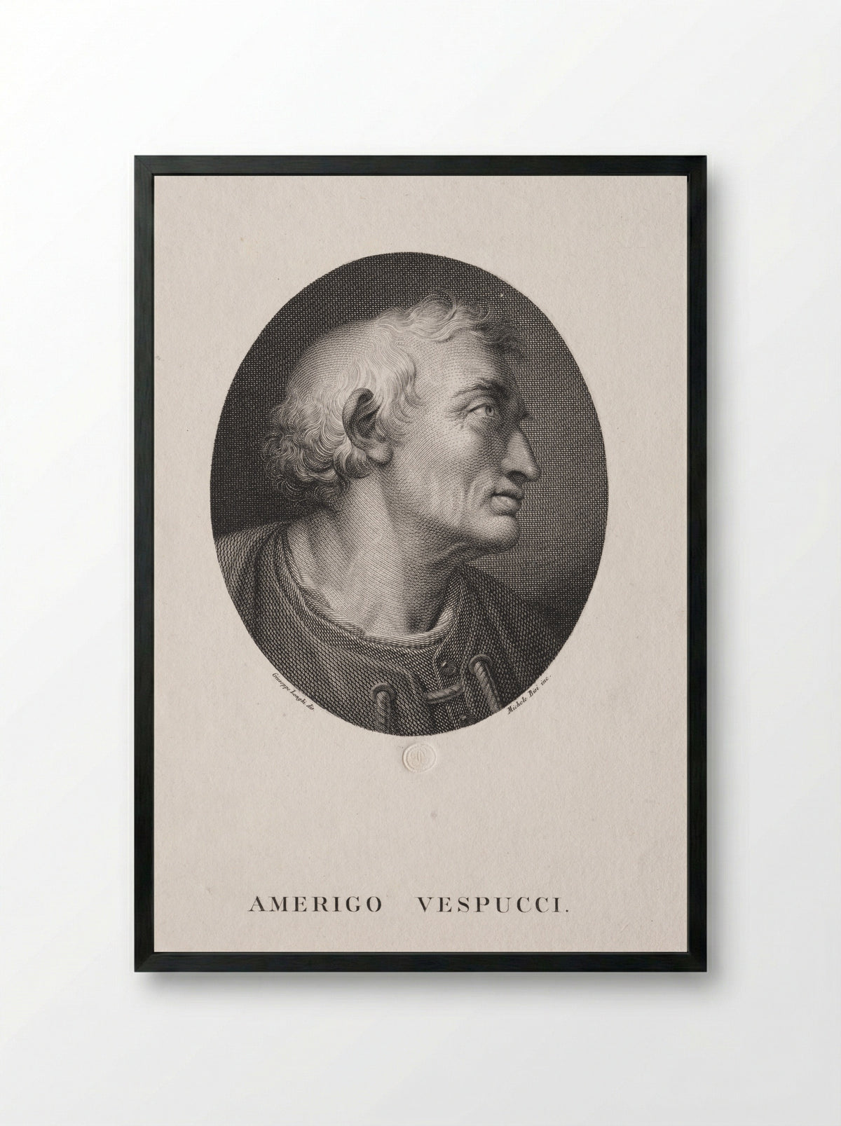 Amerigo Vespucci - Michele Bisi - Framed Print Black