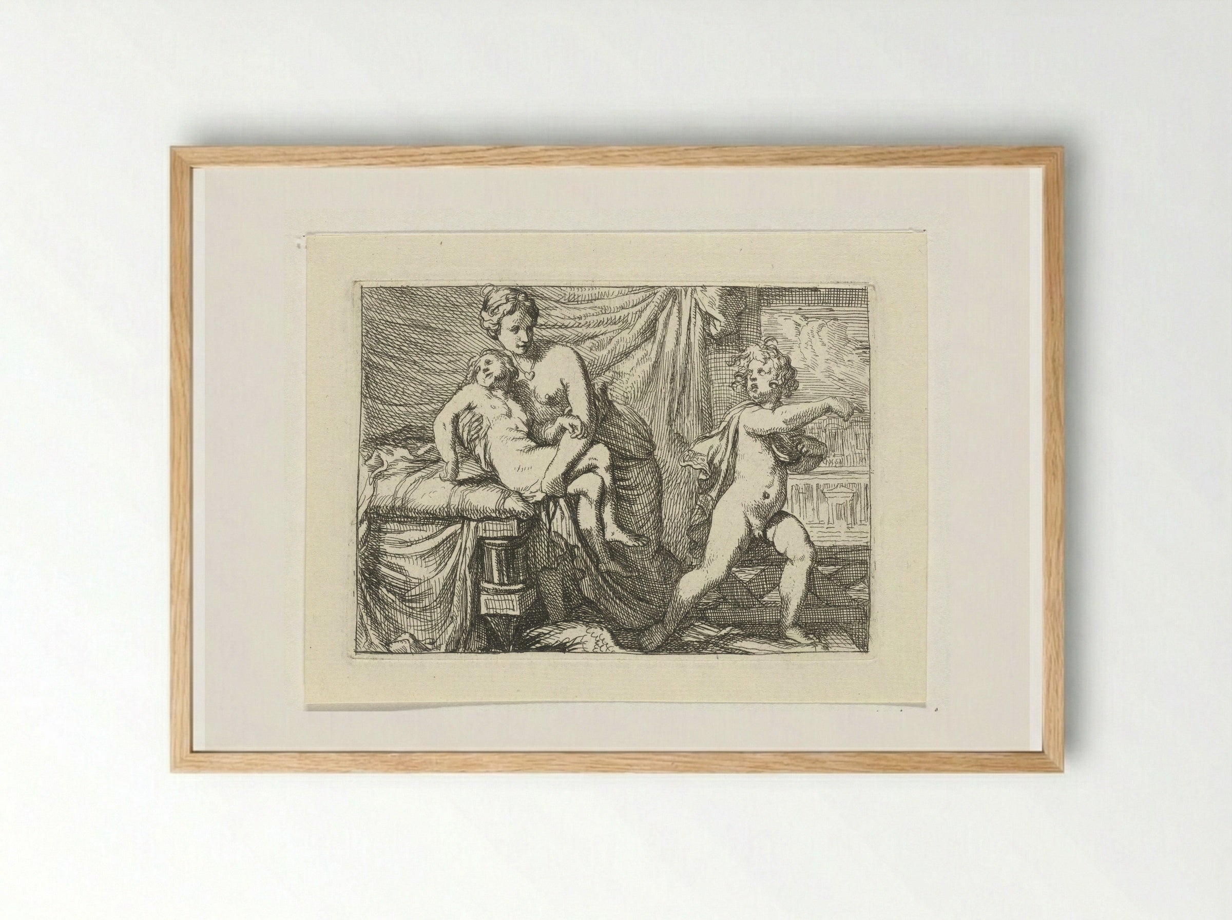 Amor Disguised as Ascanius - Gerard de Lairesse - Framed Print Wood