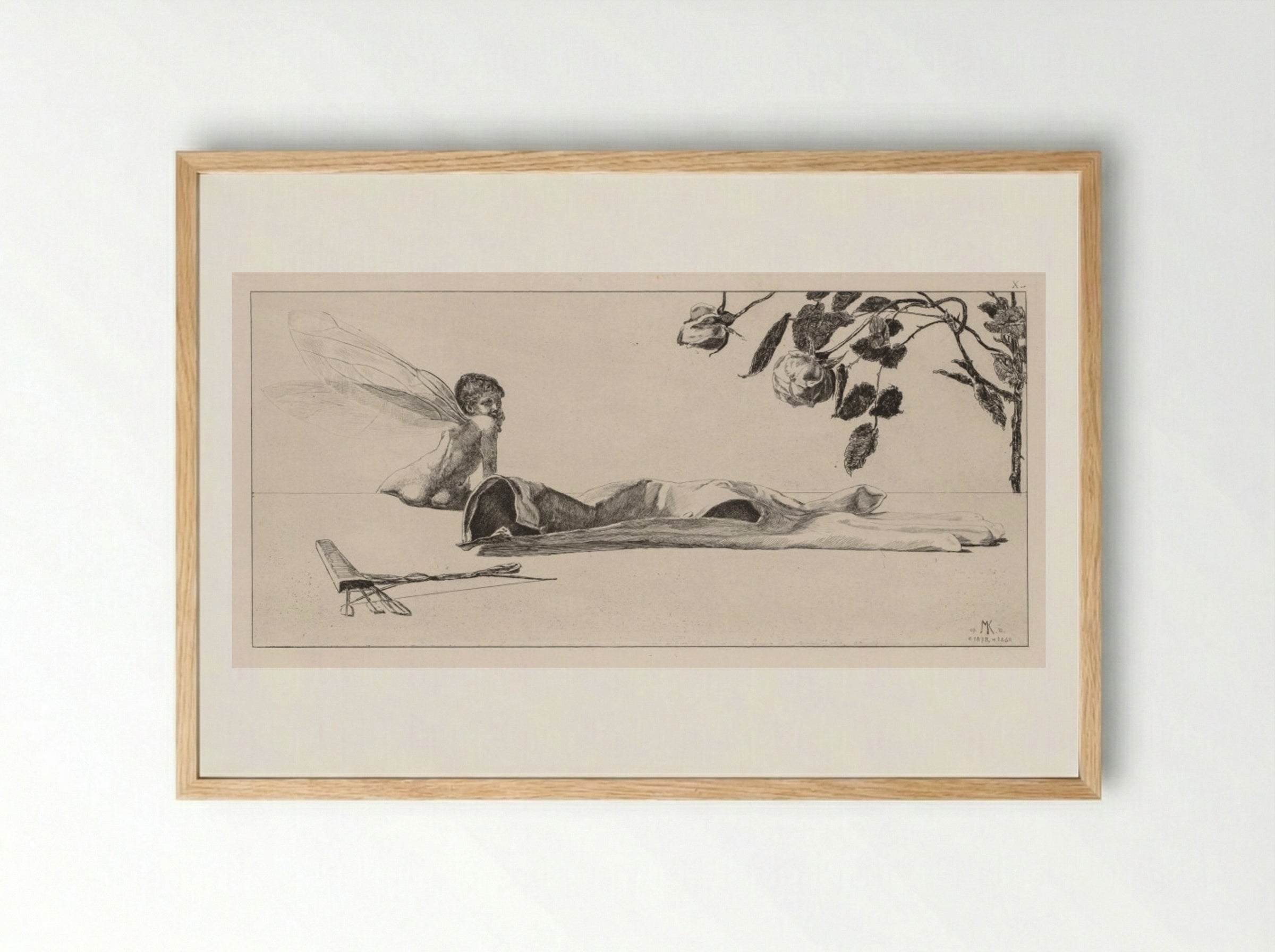 Amor (from the series A Glove) - Max Klinger - Framed Print Wood
