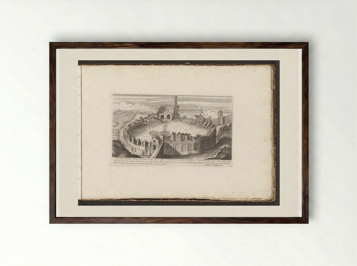Amphitheatrum Castrense - Giovanni Giacomo de' Rossi - Framed Print Dark Wood