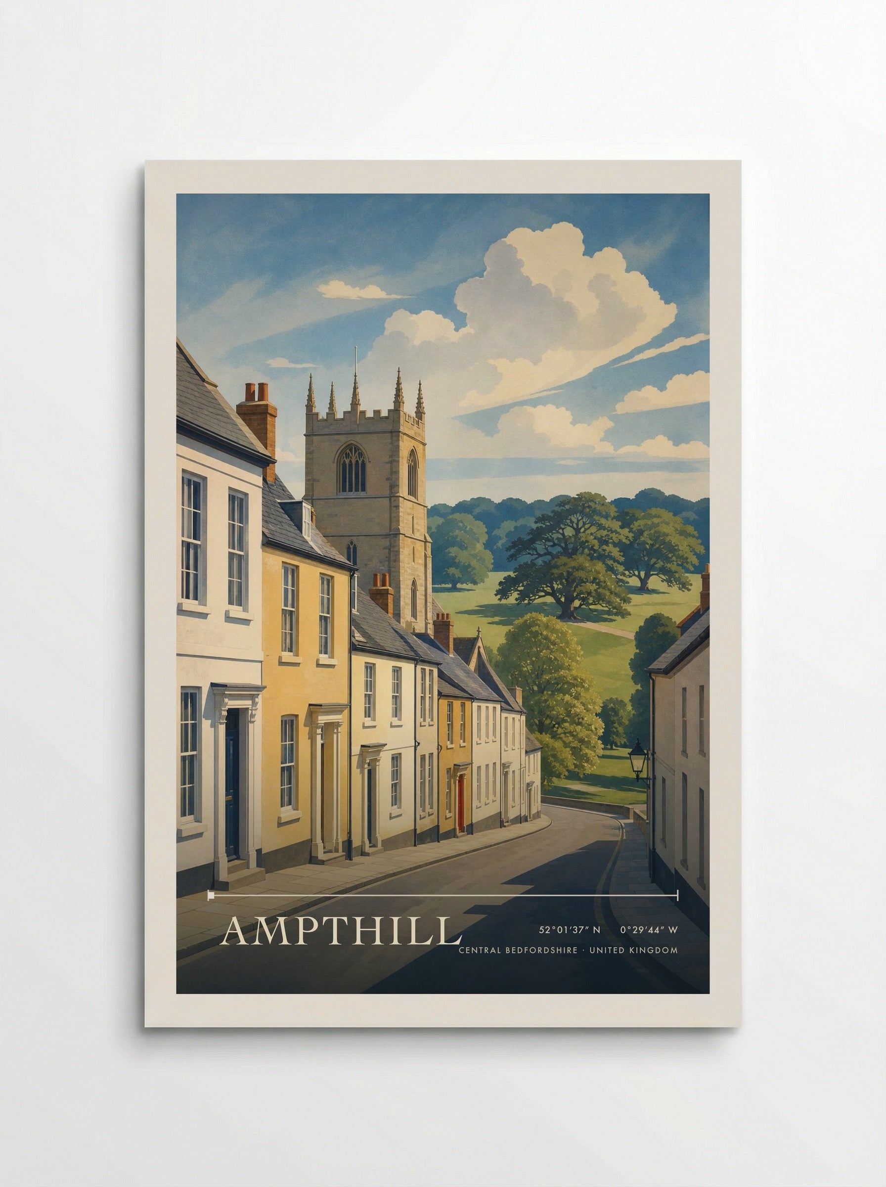 Ampthill Central Bedfordshire United Kingdom Travel Poster - Poster